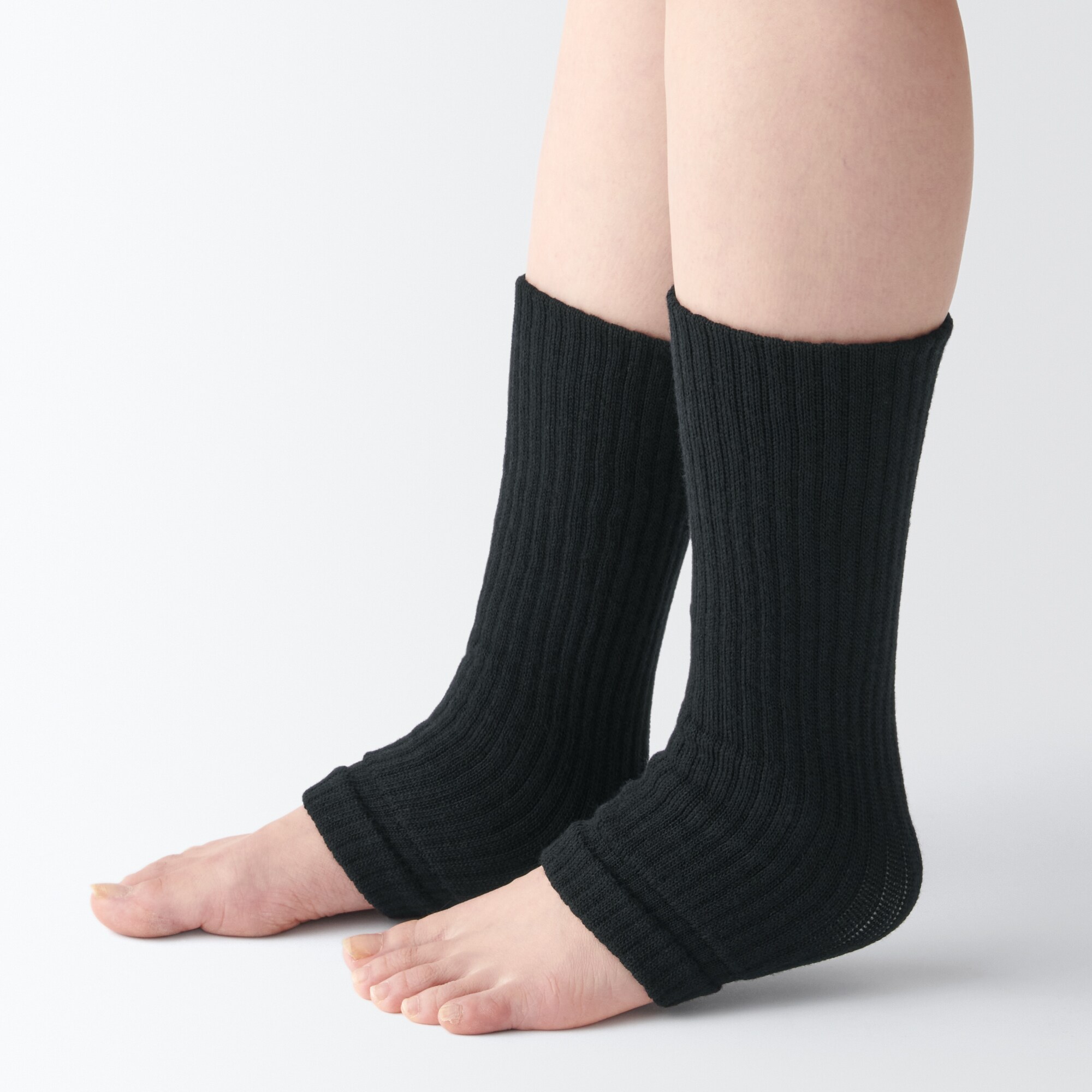 ウール混　二重編み　組み合わせられる　レッグウォーマー（数量限定）