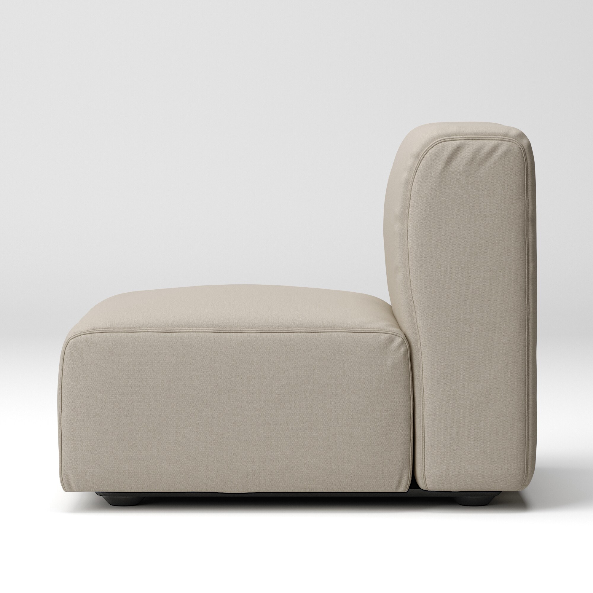 【カバー】洗いざらしの綿帆布ユニットソファアームレス・小用カバー／生成