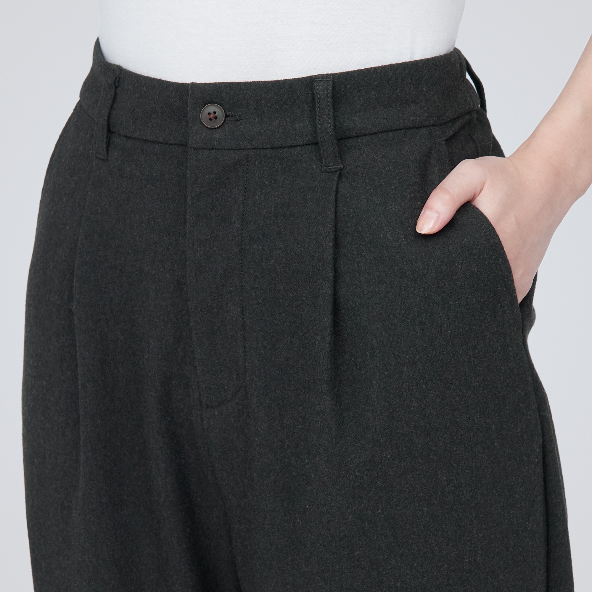 ストレッチ起毛タックパンツ