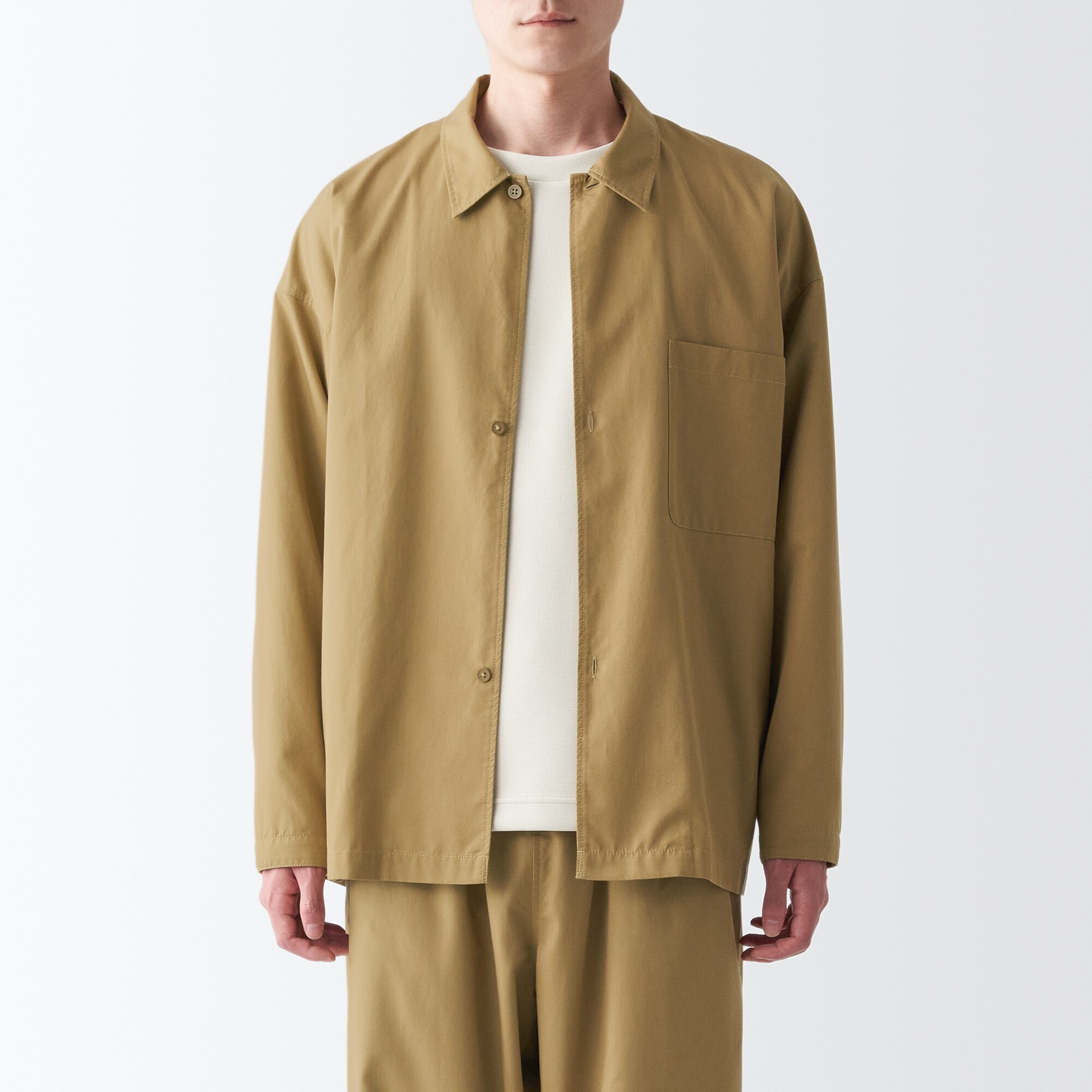 洗いざらしリヨセル混レギュラーカラーシャツ