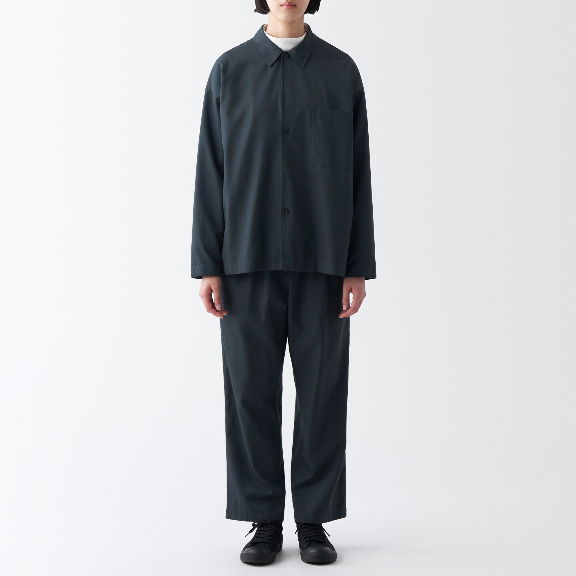 洗いざらしリヨセル混レギュラーカラーシャツ