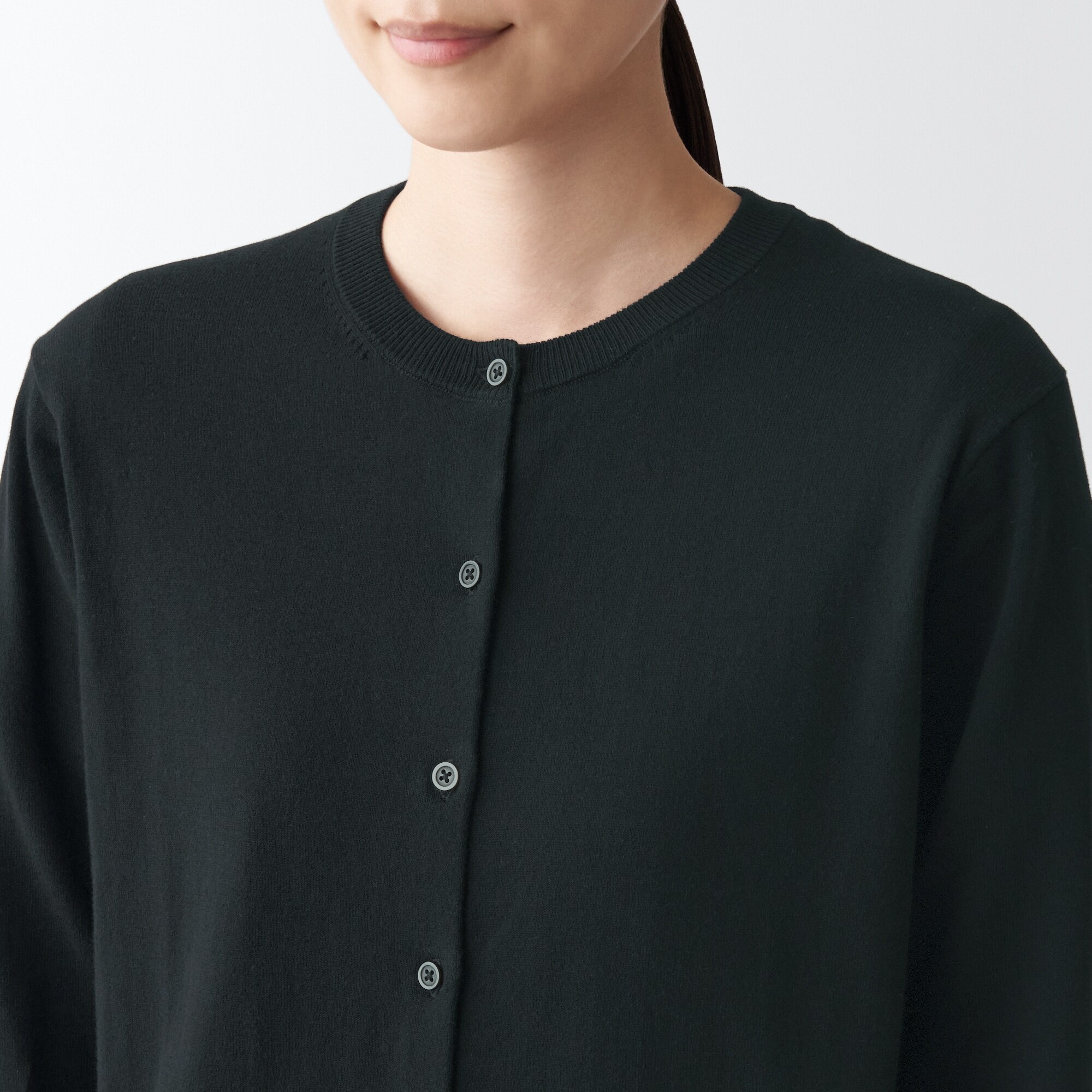 ＵＶカット強撚クルーネックカーディガン（七分袖）