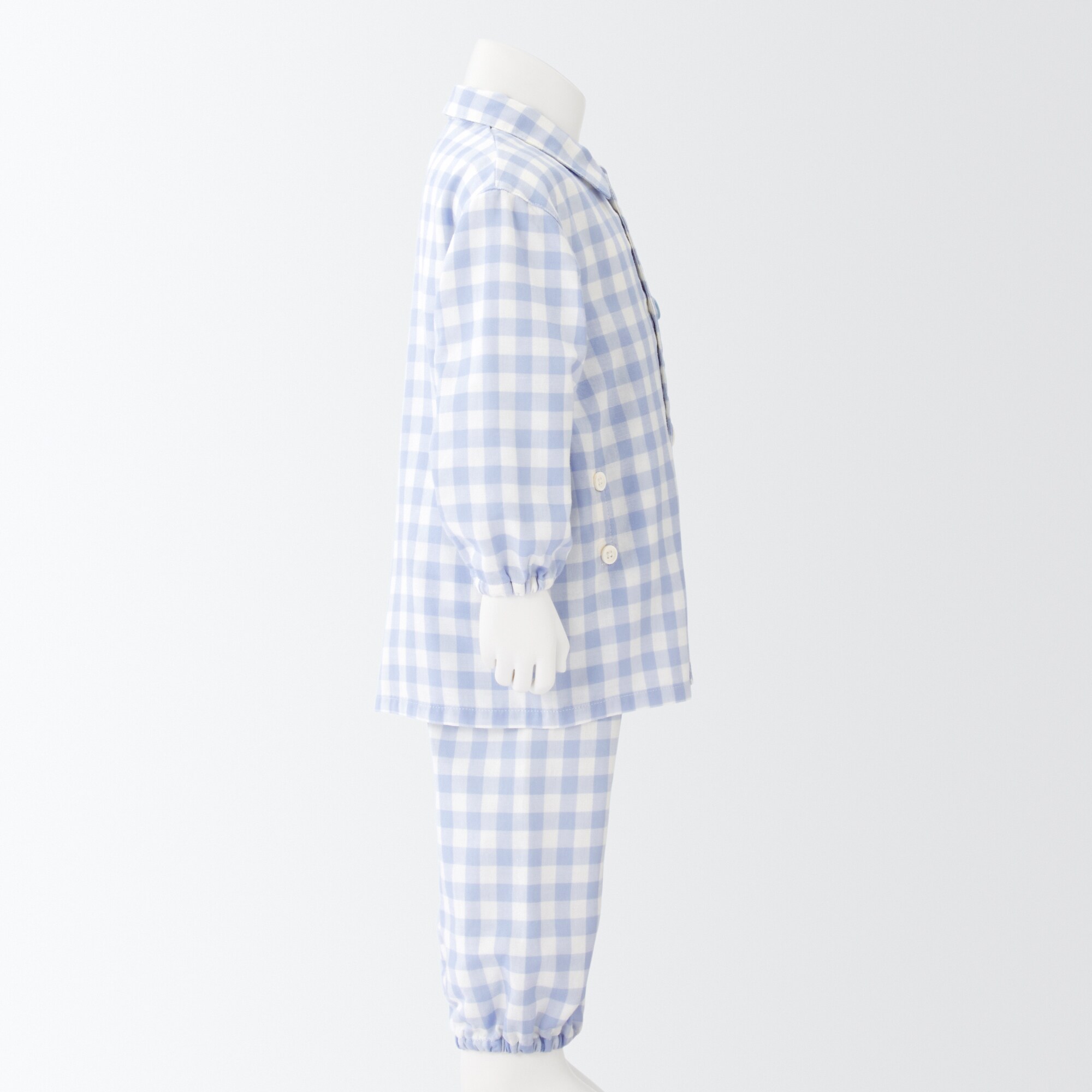 脇に縫い目のない　二重ガーゼお着替えパジャマ（ベビー）