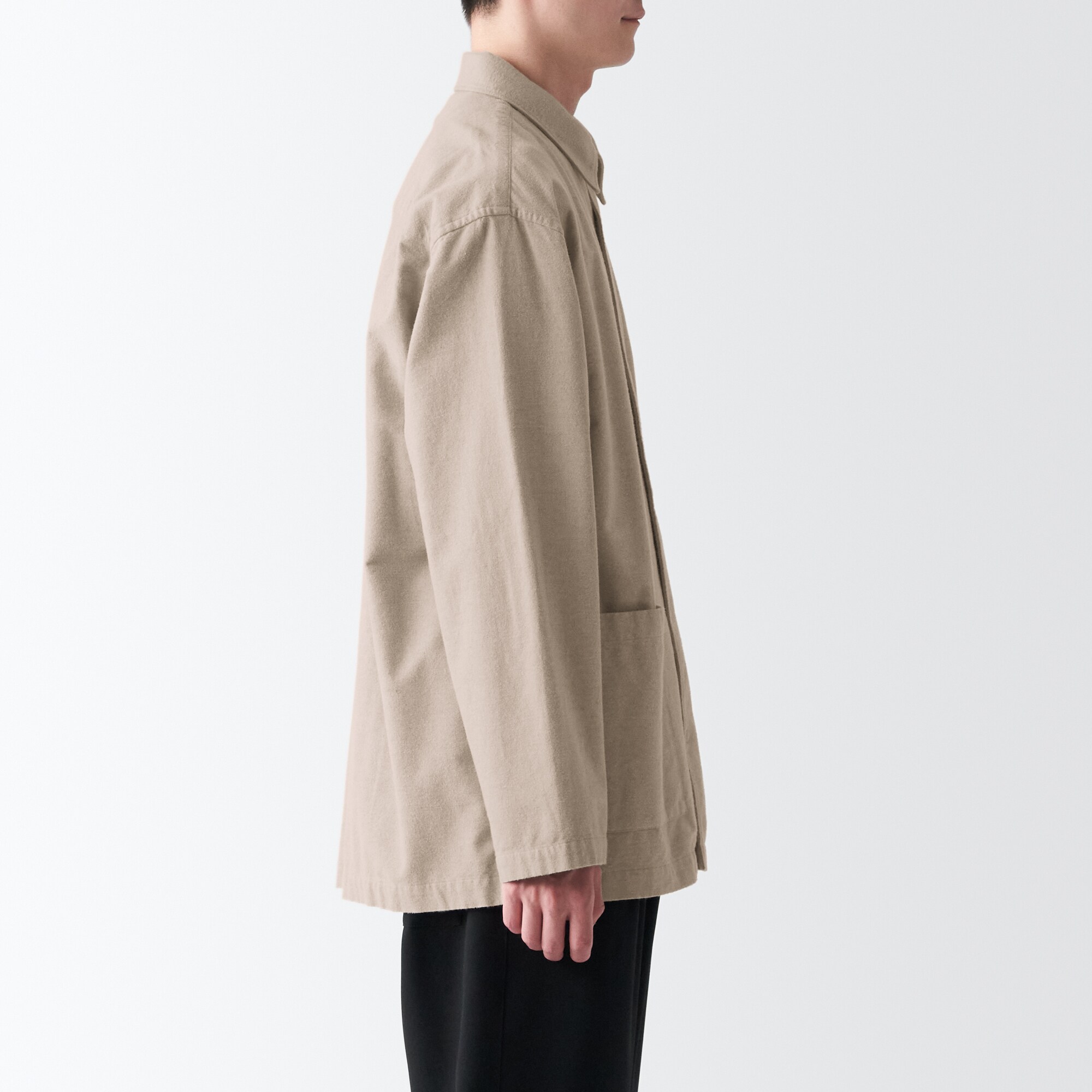 両面起毛フランネルシャツジャケット