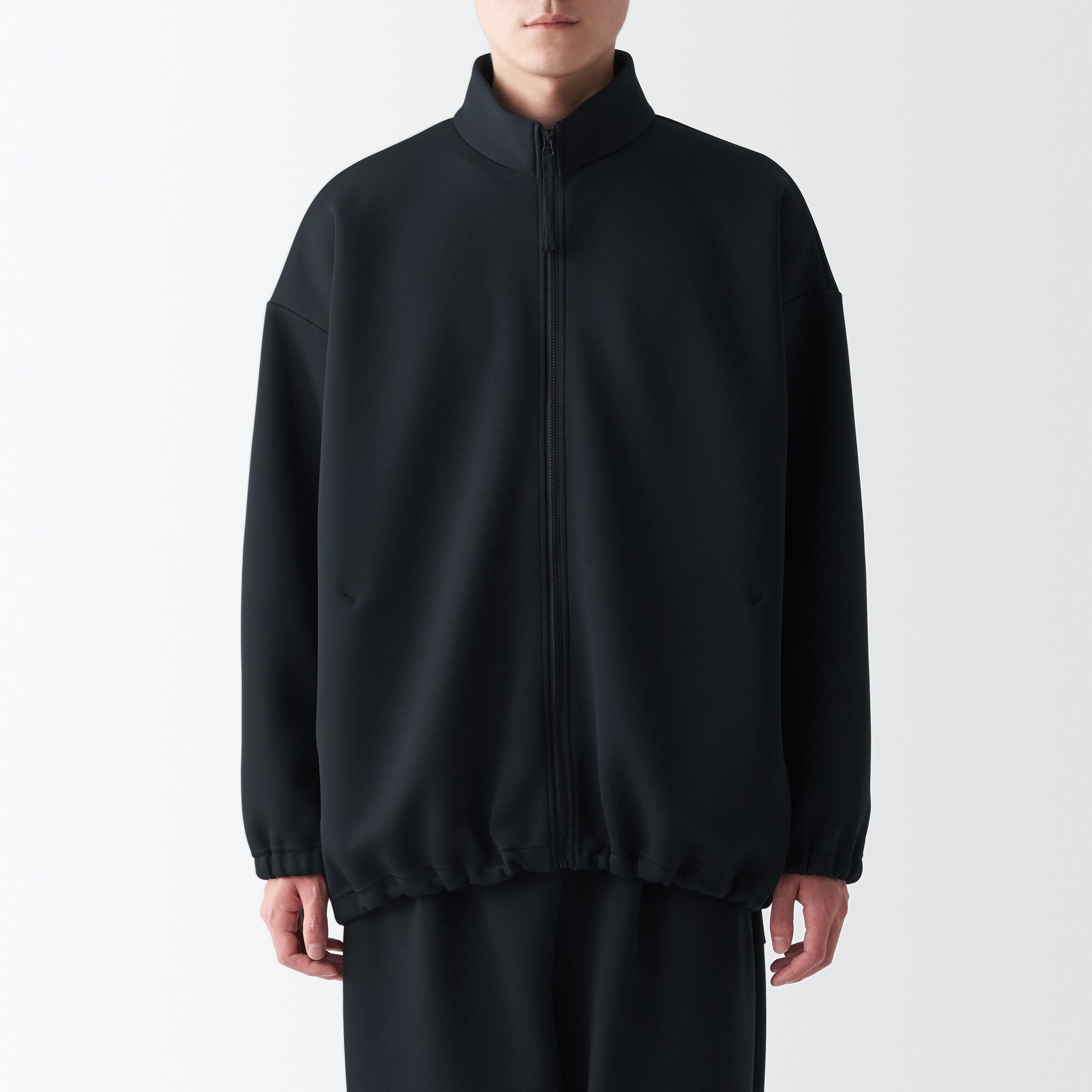 二重編みスウェットブルゾン