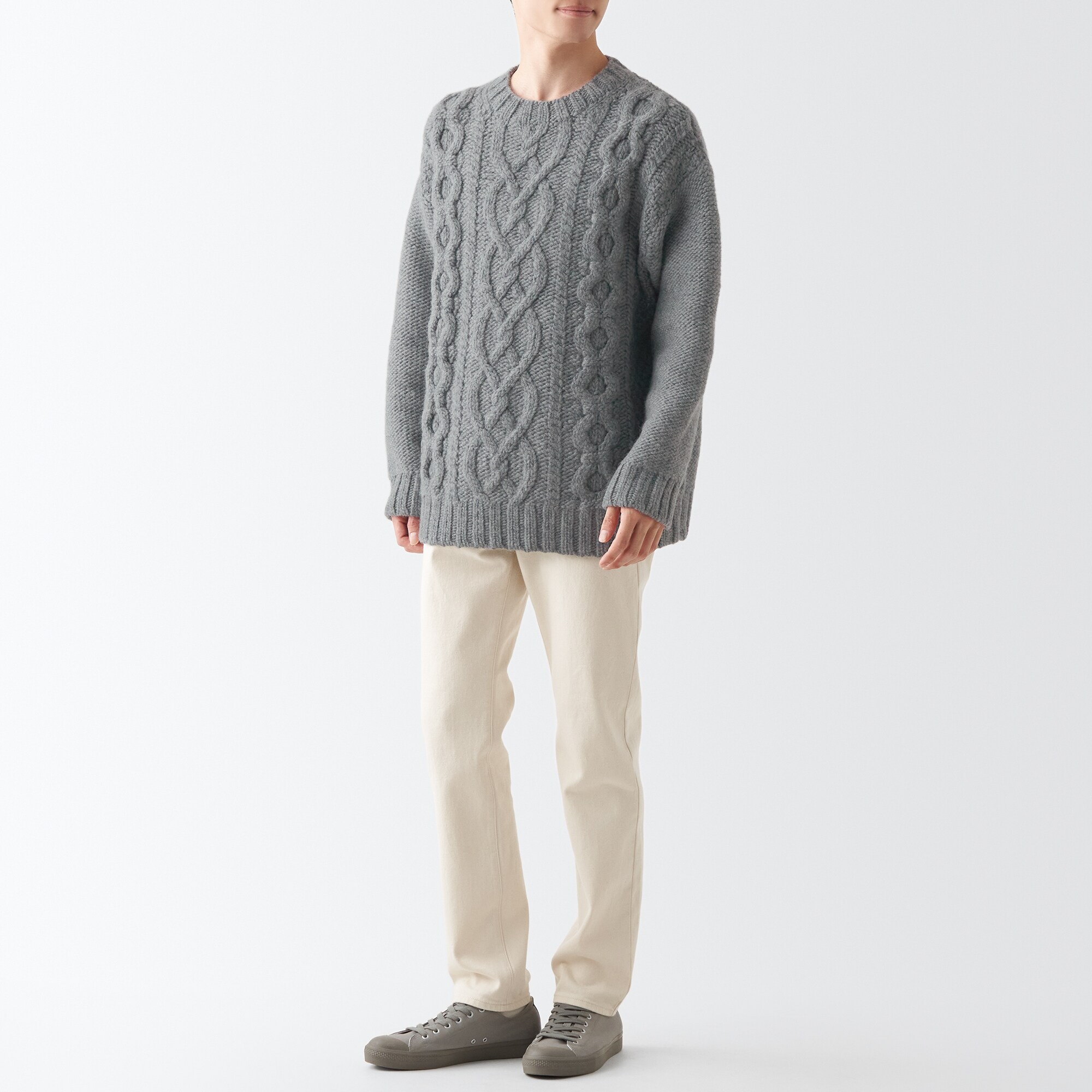 手編みニットアラン柄セーター