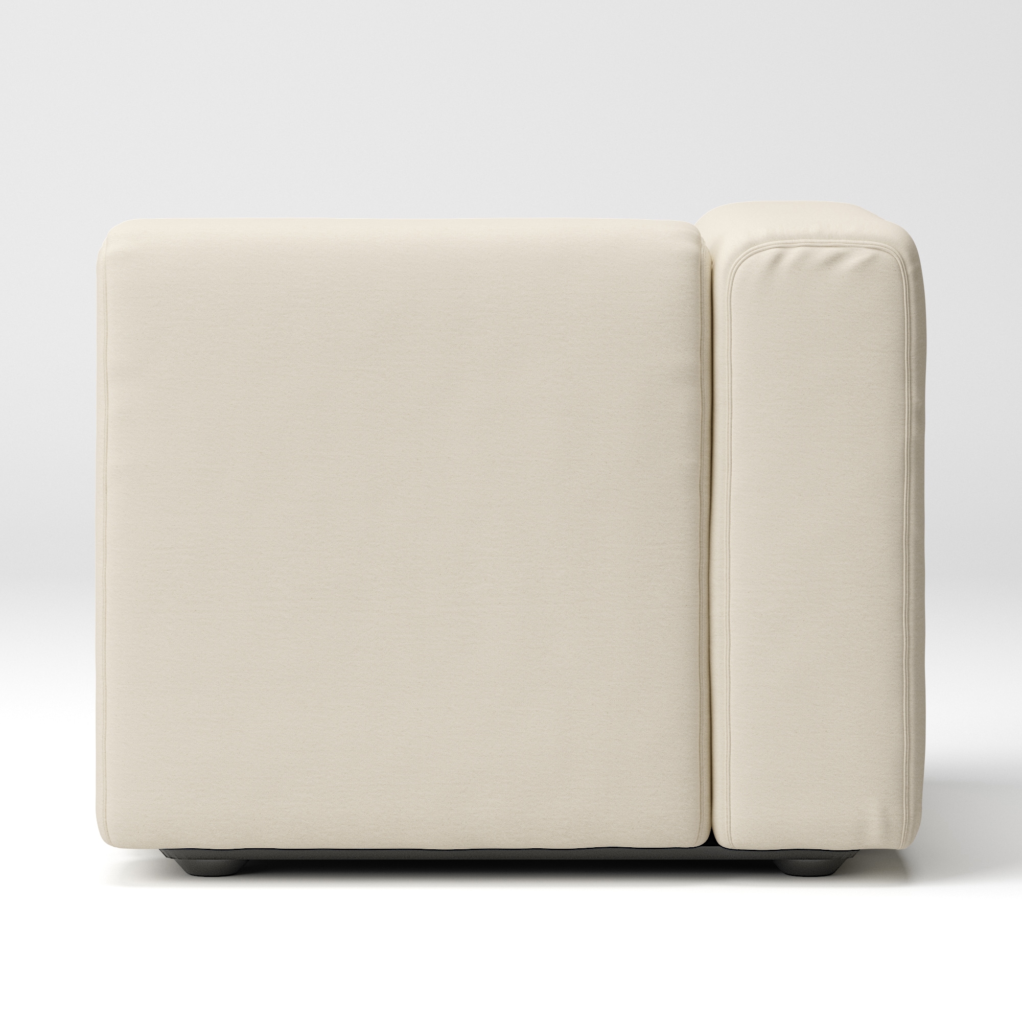 【カバー】洗いざらしの綿帆布ユニットソファアーム付・小用カバー／生成