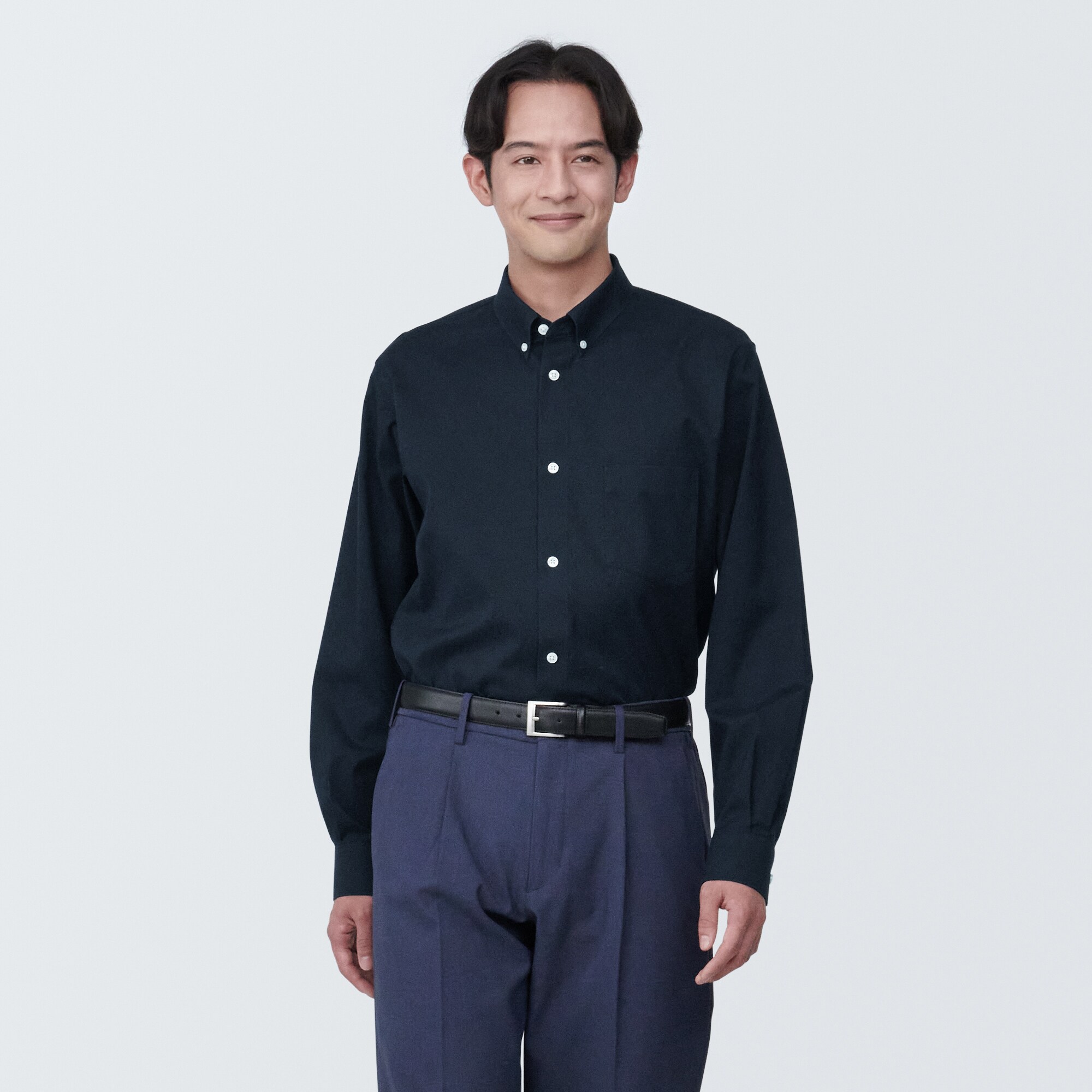 紳士　ノンアイロンボタンダウン長袖シャツ