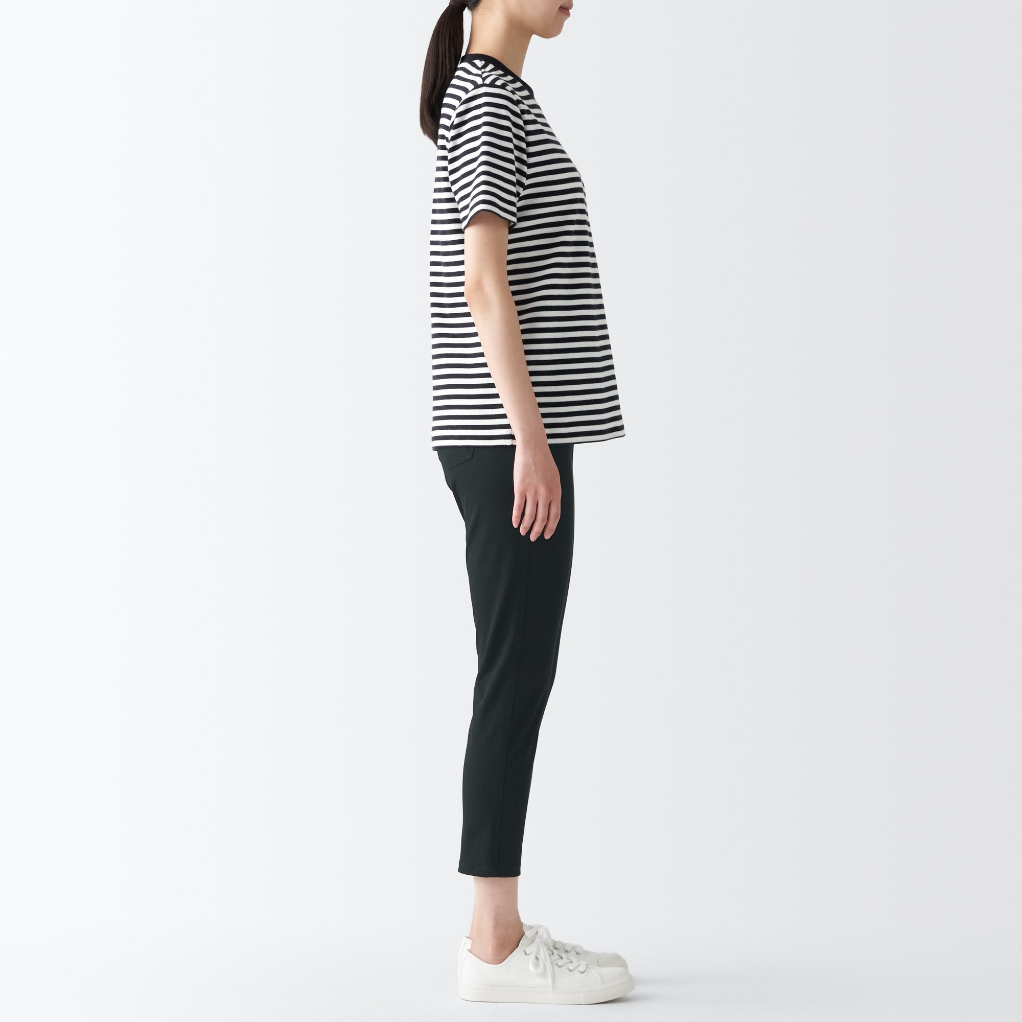 涼感ストレッチクロップドレギンスパンツ