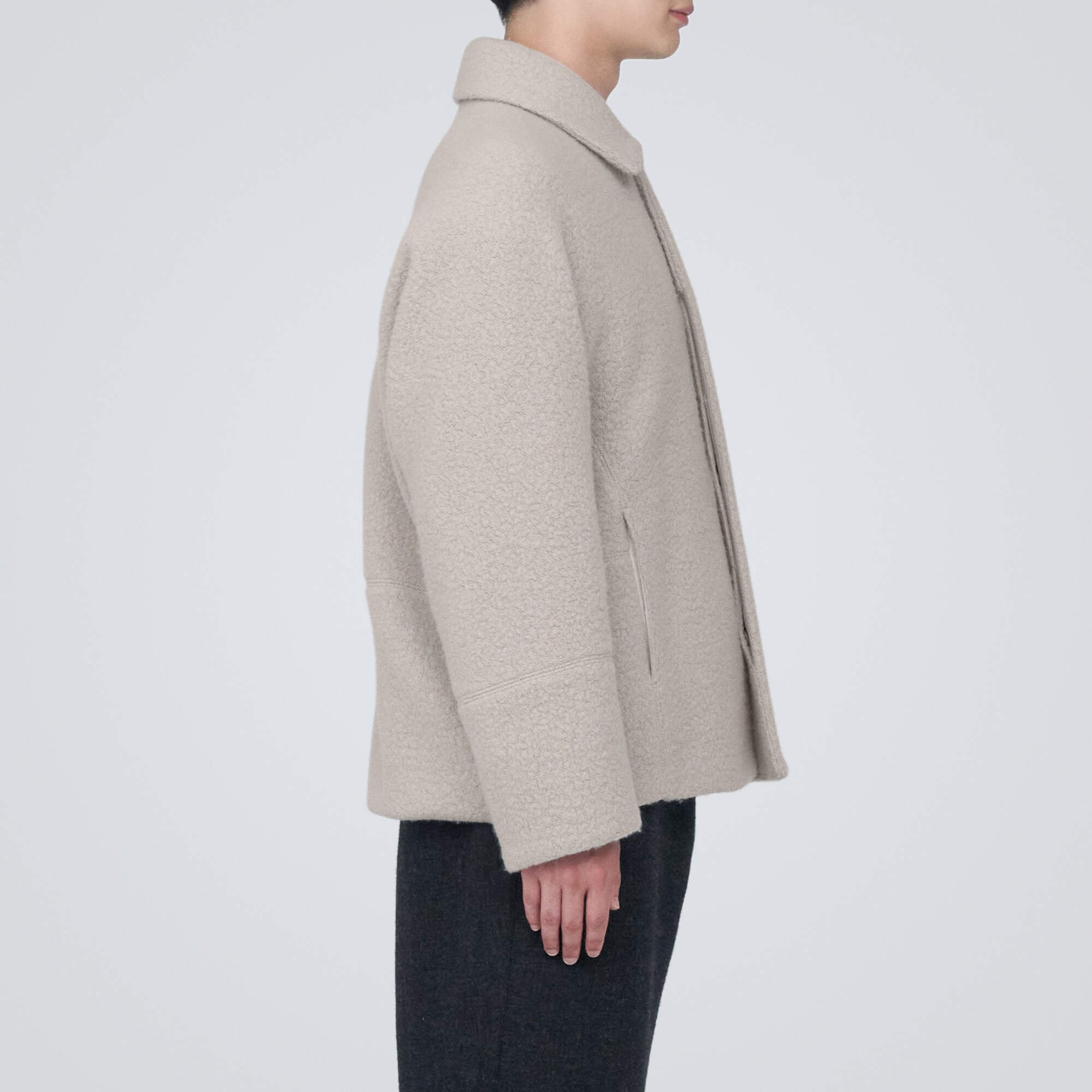 再生ウール混ボアコート（紳士）