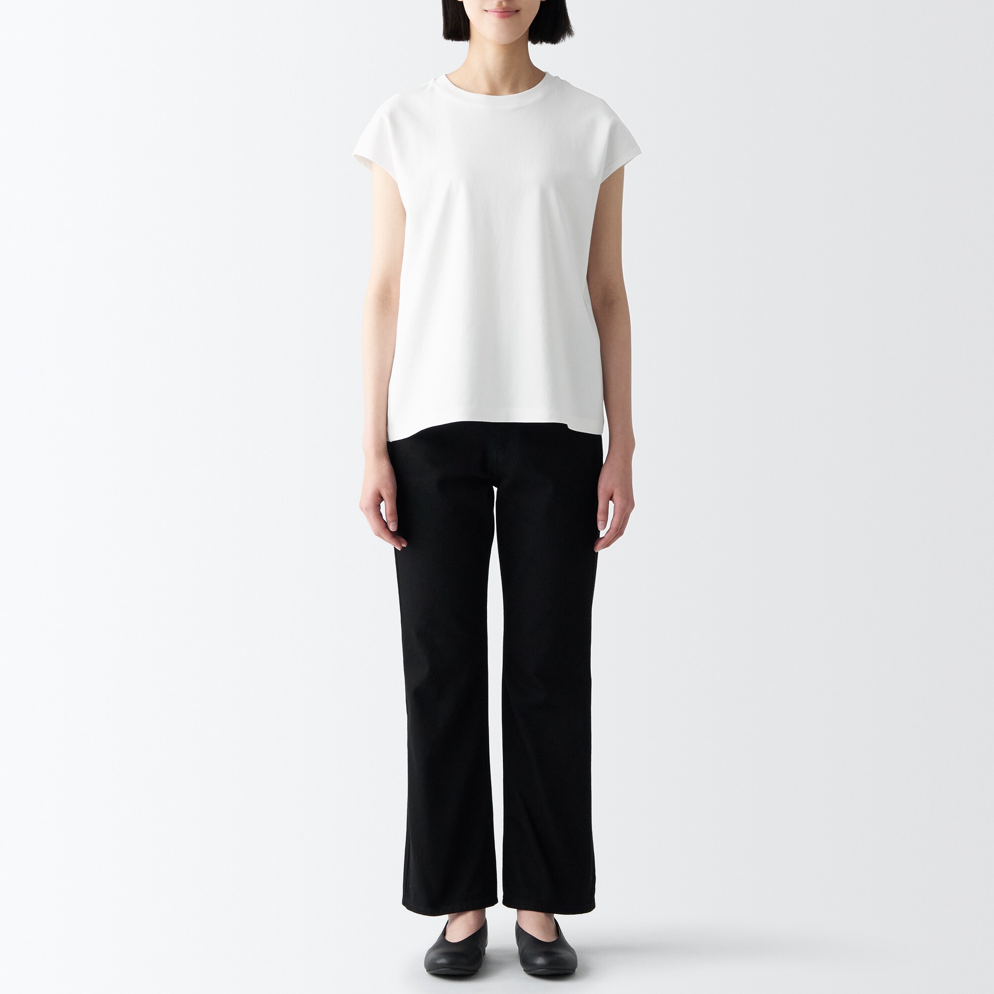 スムース編みフレンチスリーブＴシャツ