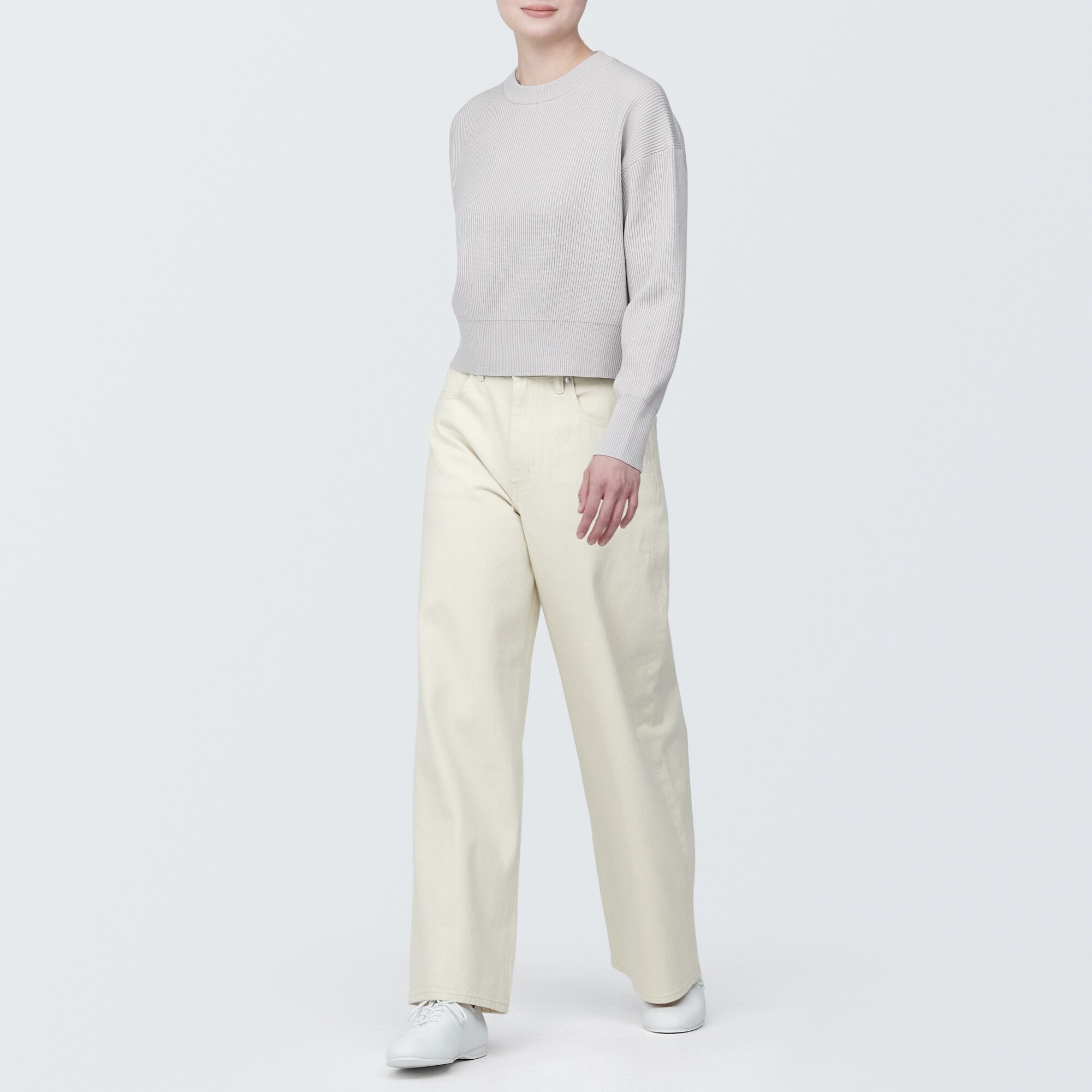 婦人　デニムワイドバギーパンツ（股下７２ｃｍ）