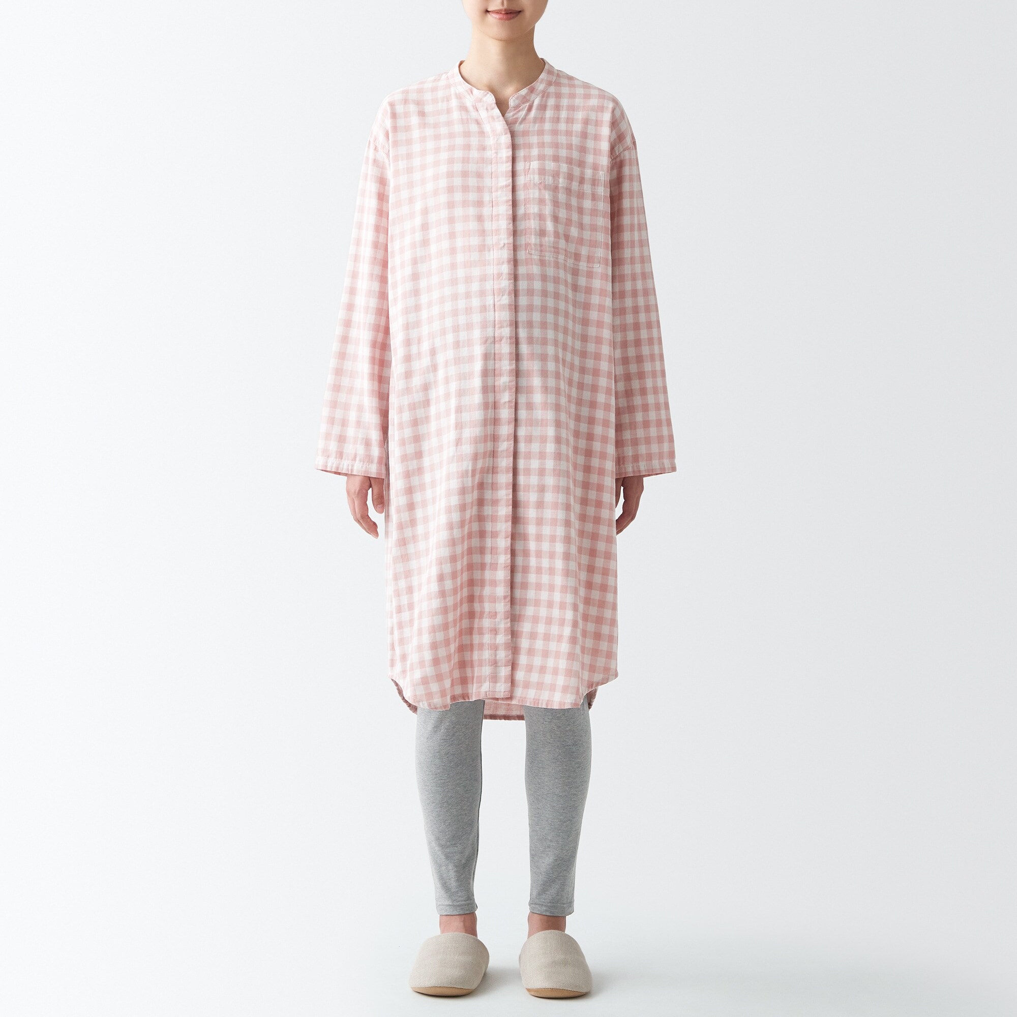 脇に縫い目のない　二重ガーゼパジャマ（マタニティ）