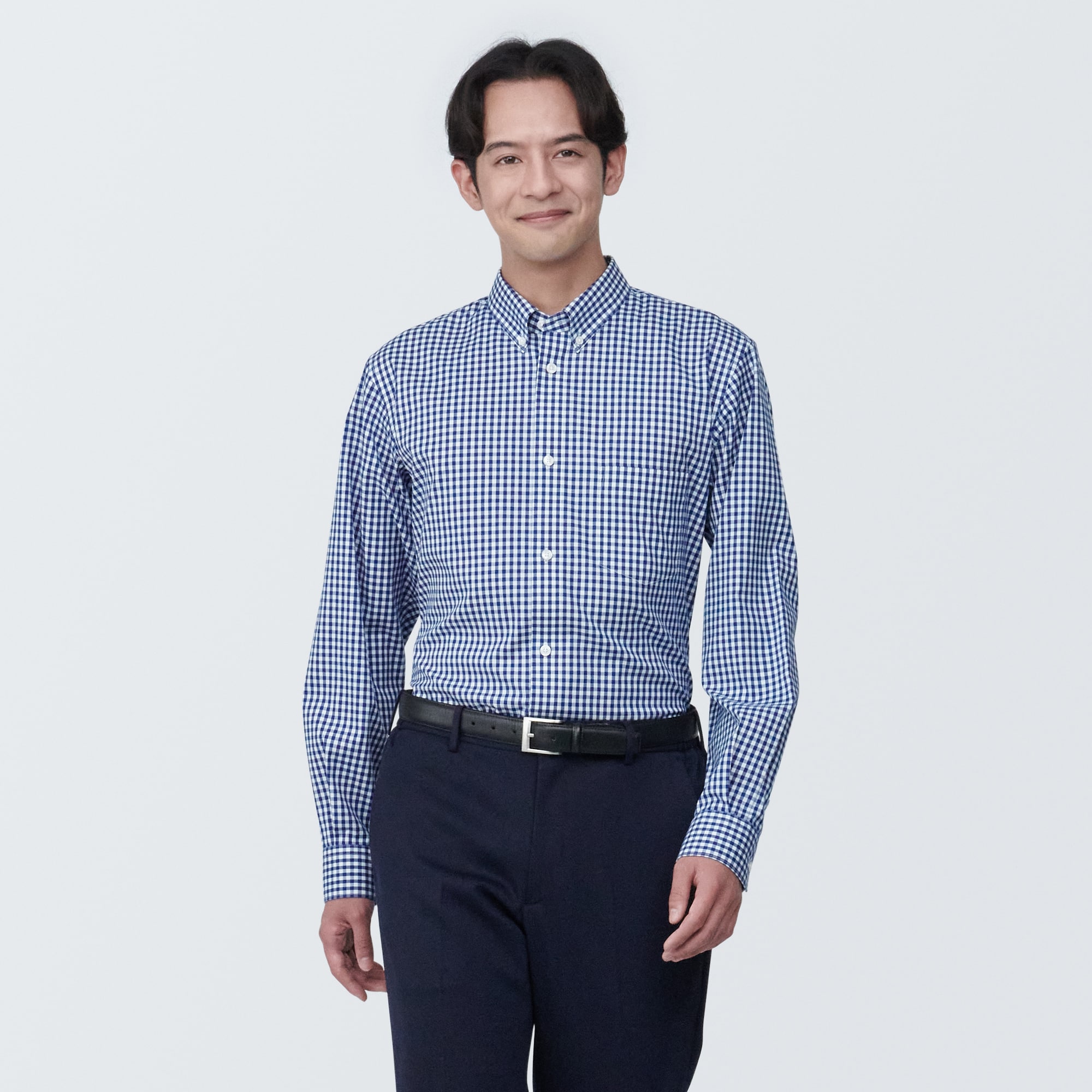 紳士　ノンアイロンボタンダウン長袖シャツ