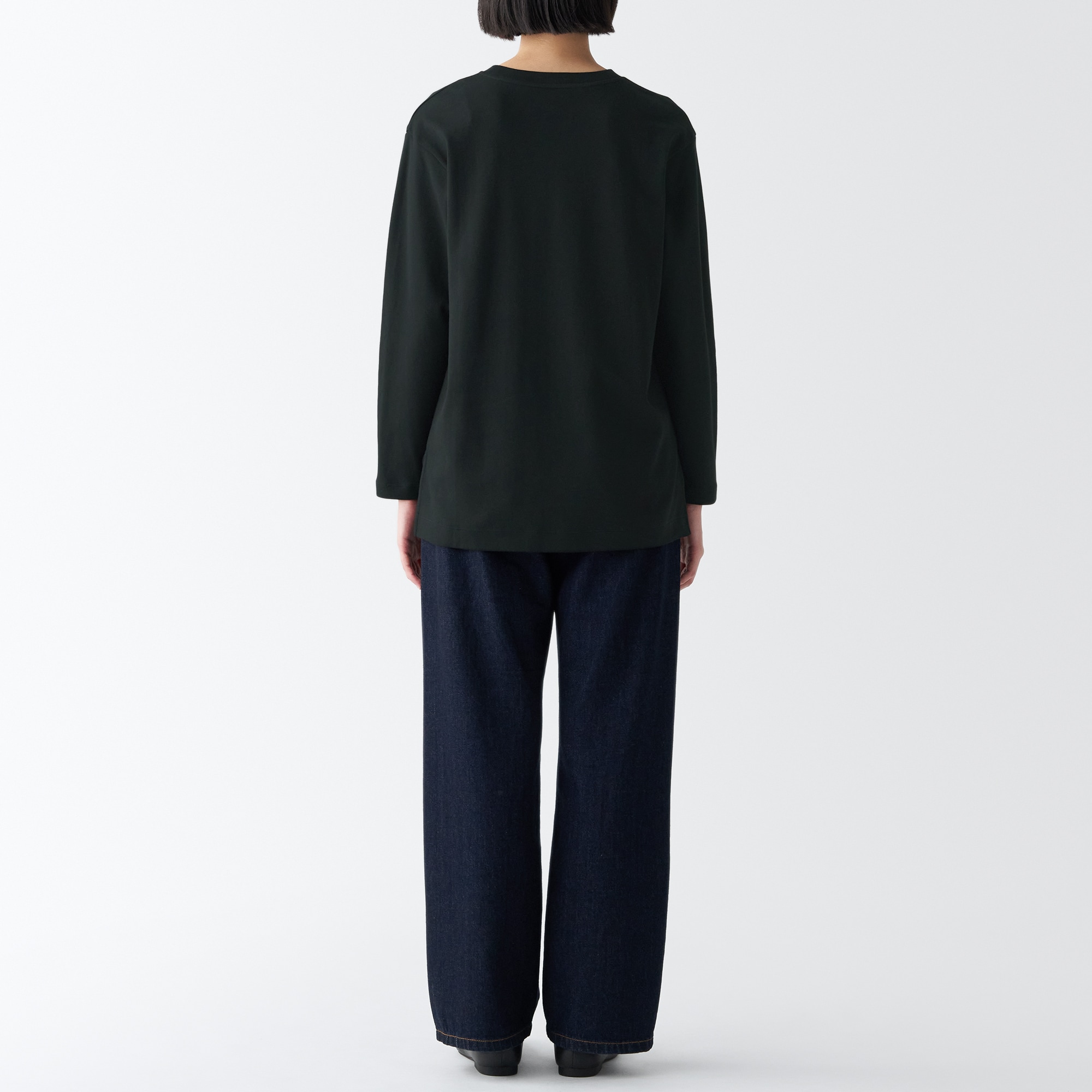 スムース編みロング丈長袖Ｔシャツ