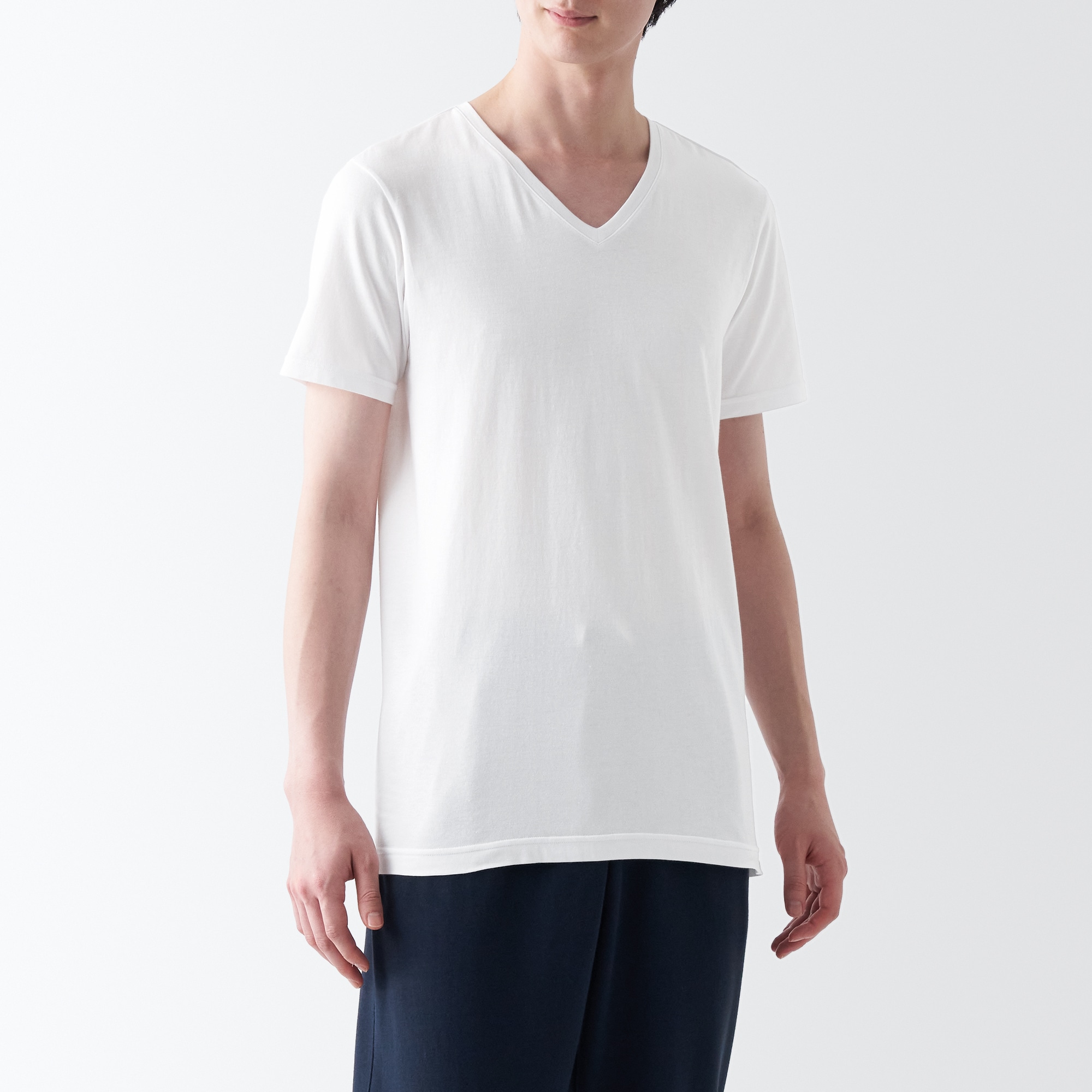 あったか綿　Ｖネック半袖Ｔシャツ