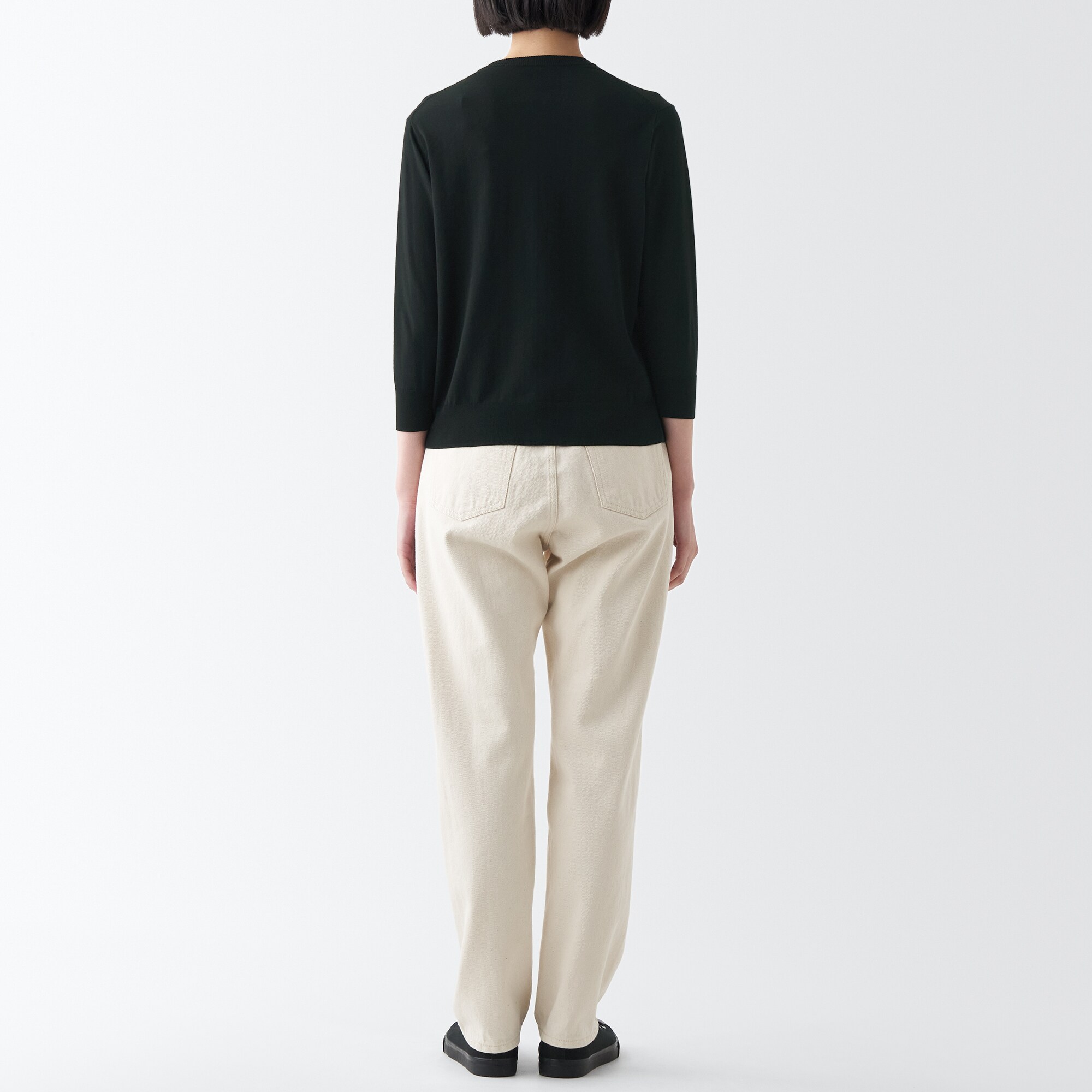 ＵＶカット強撚クルーネックカーディガン（七分袖）