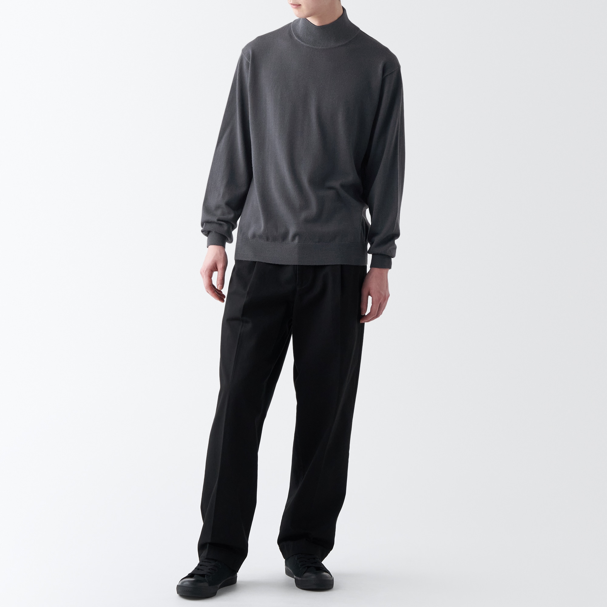 洗えるウールハイゲージハイネックセーター