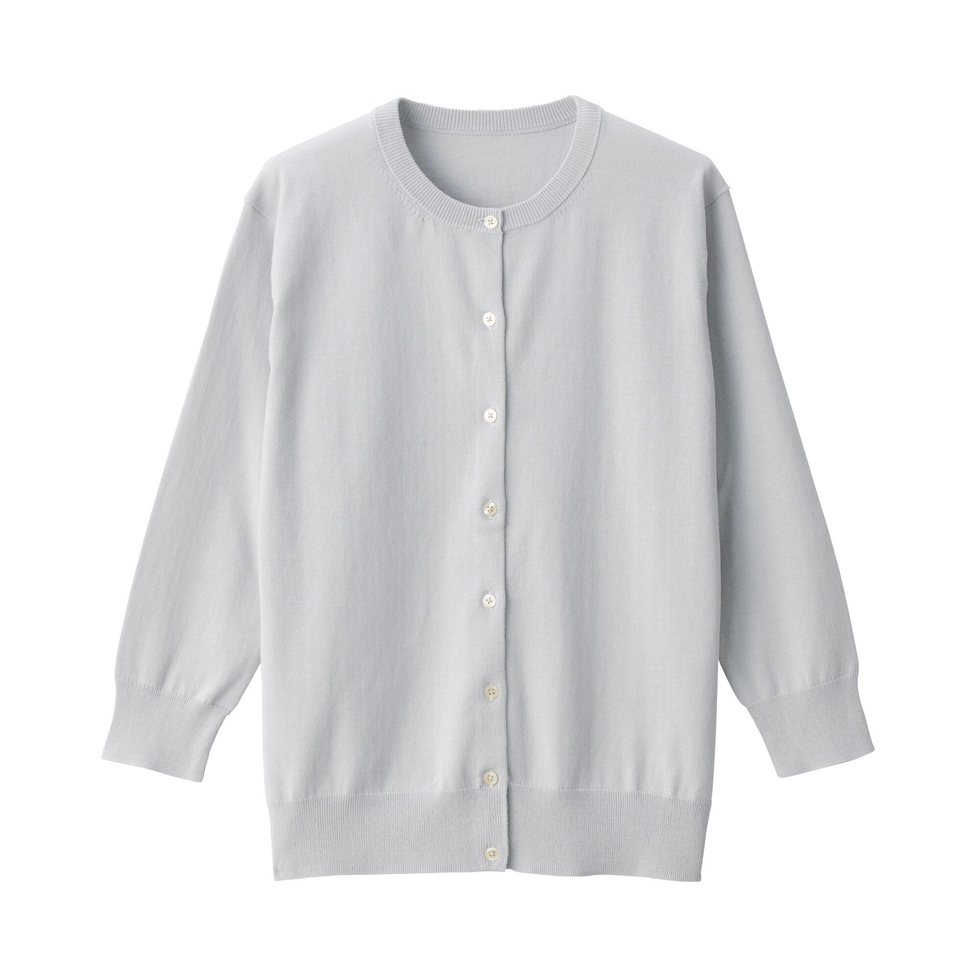 ＵＶカット強撚クルーネックカーディガン（七分袖）