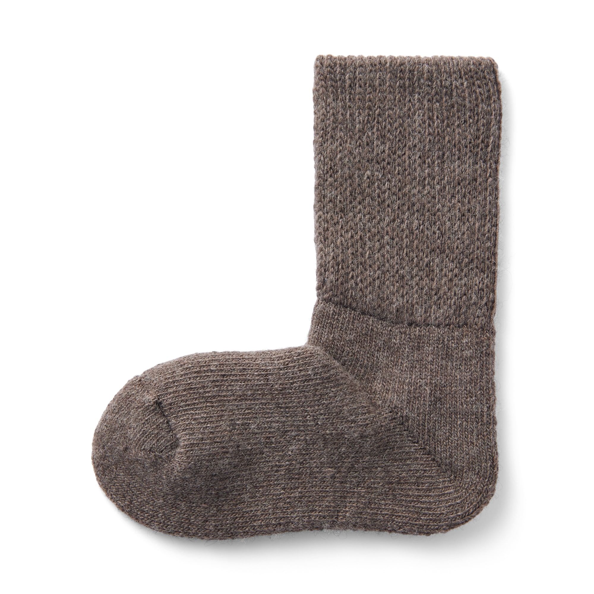 足なり直角　履き口やわらか　ヤク混　ルームソックス