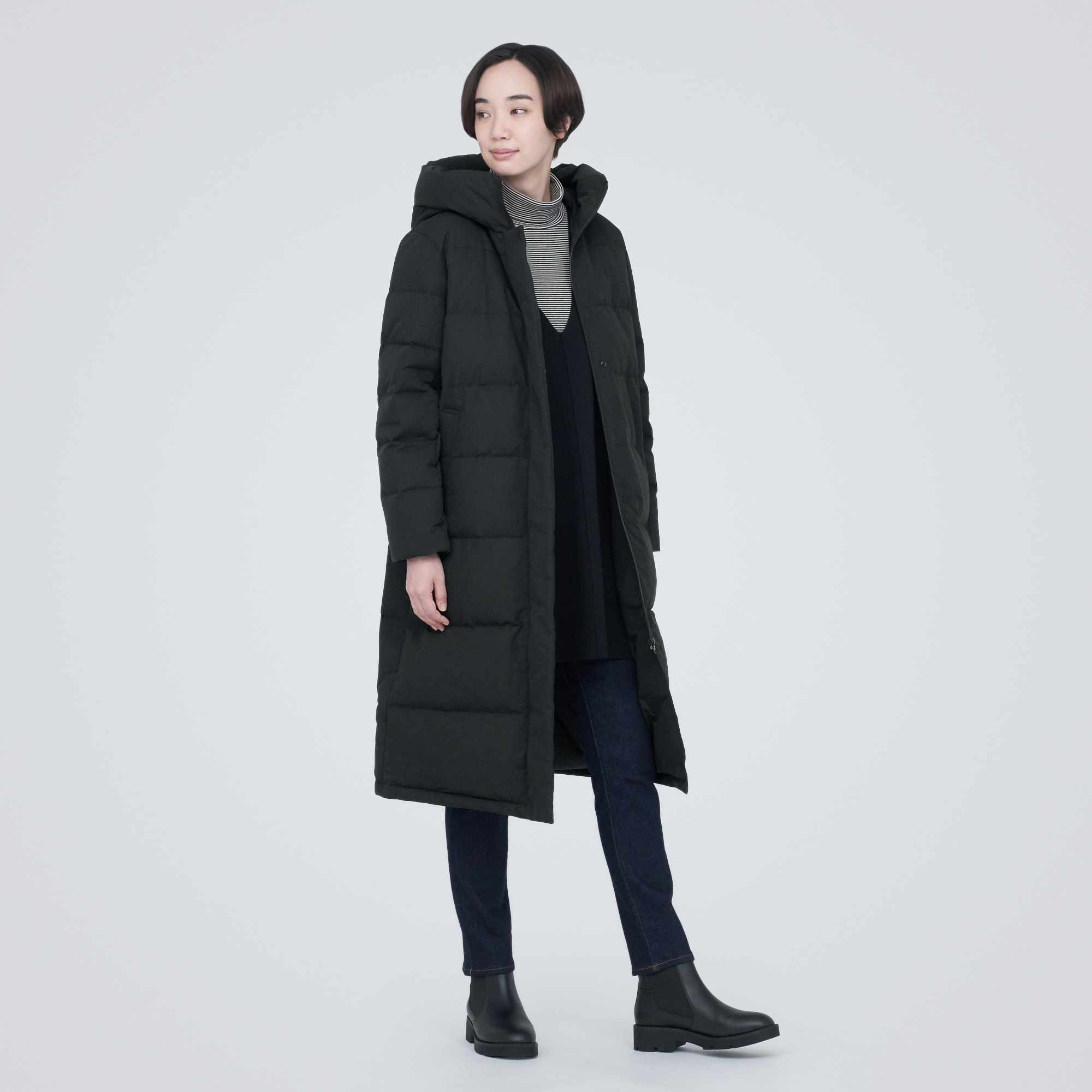 撥水ロングダウンコート