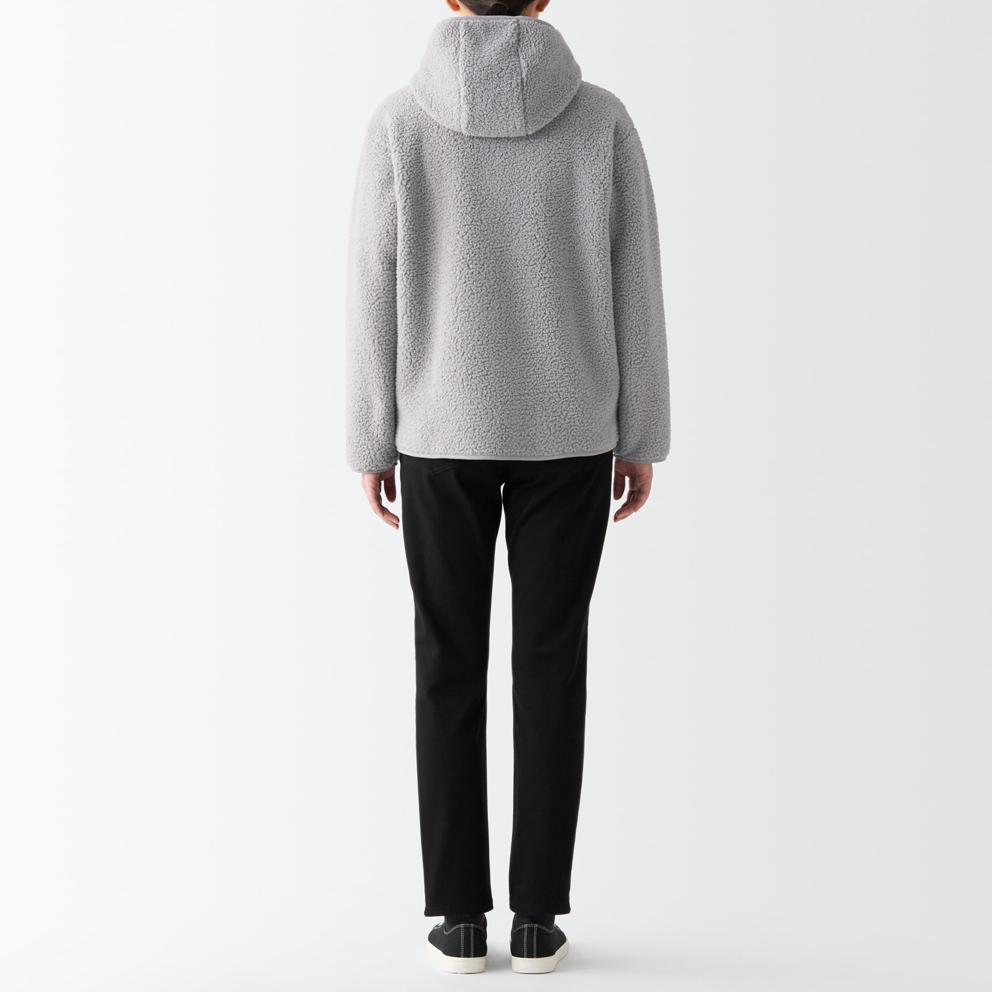 再生ポリエステルボアフリースパーカー