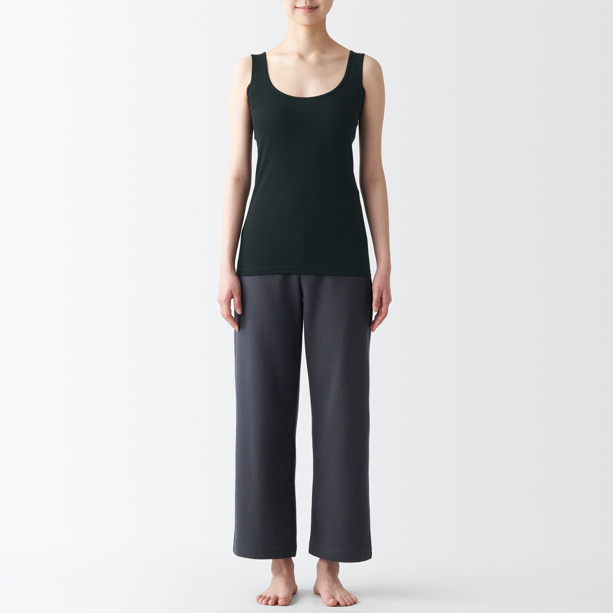 さらっと綿　汗取りパッド付きタンクトップ