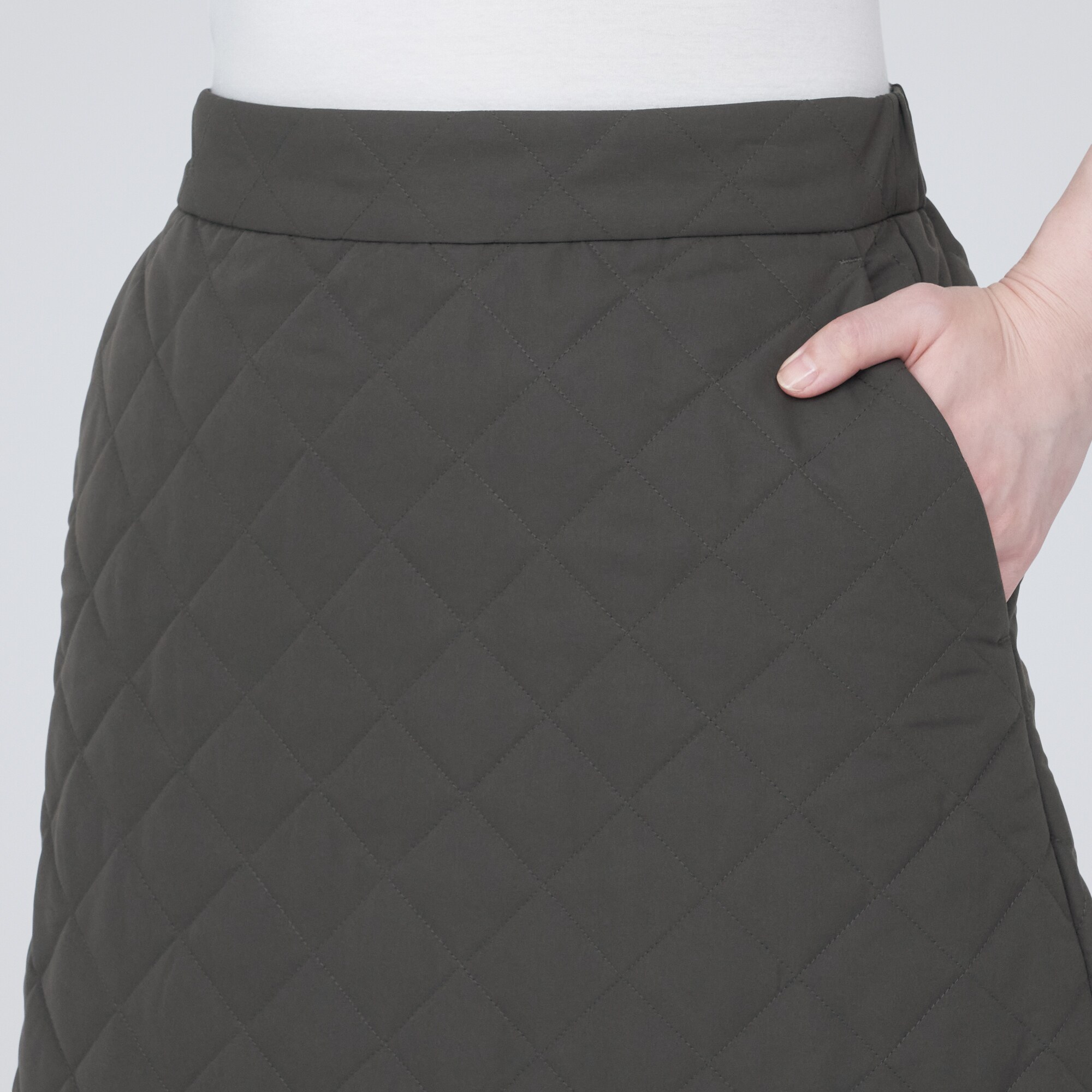 洗える　キルティングミニスカート