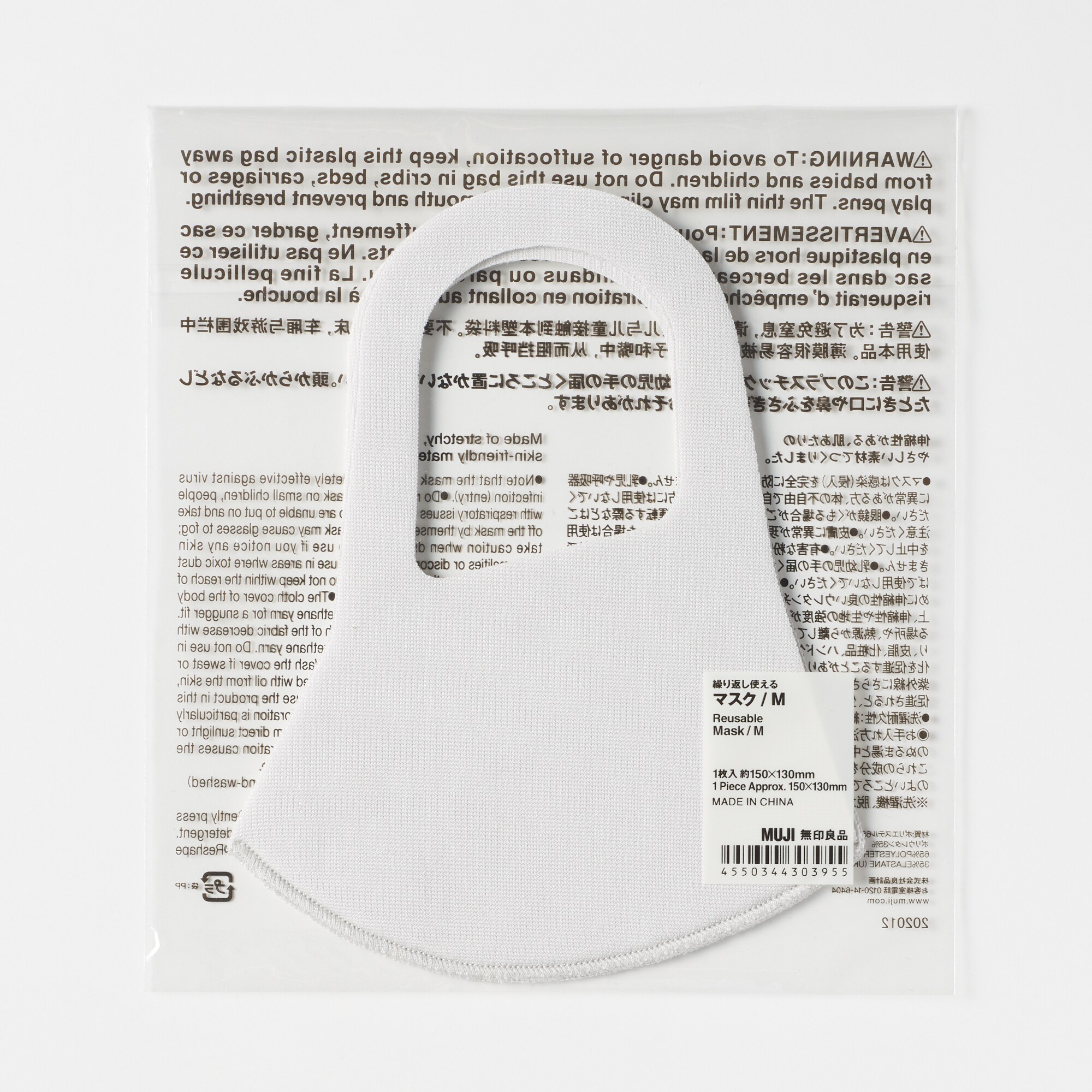 繰り返し使えるマスク１枚入　Ｓ／Ｍ／Ｌ