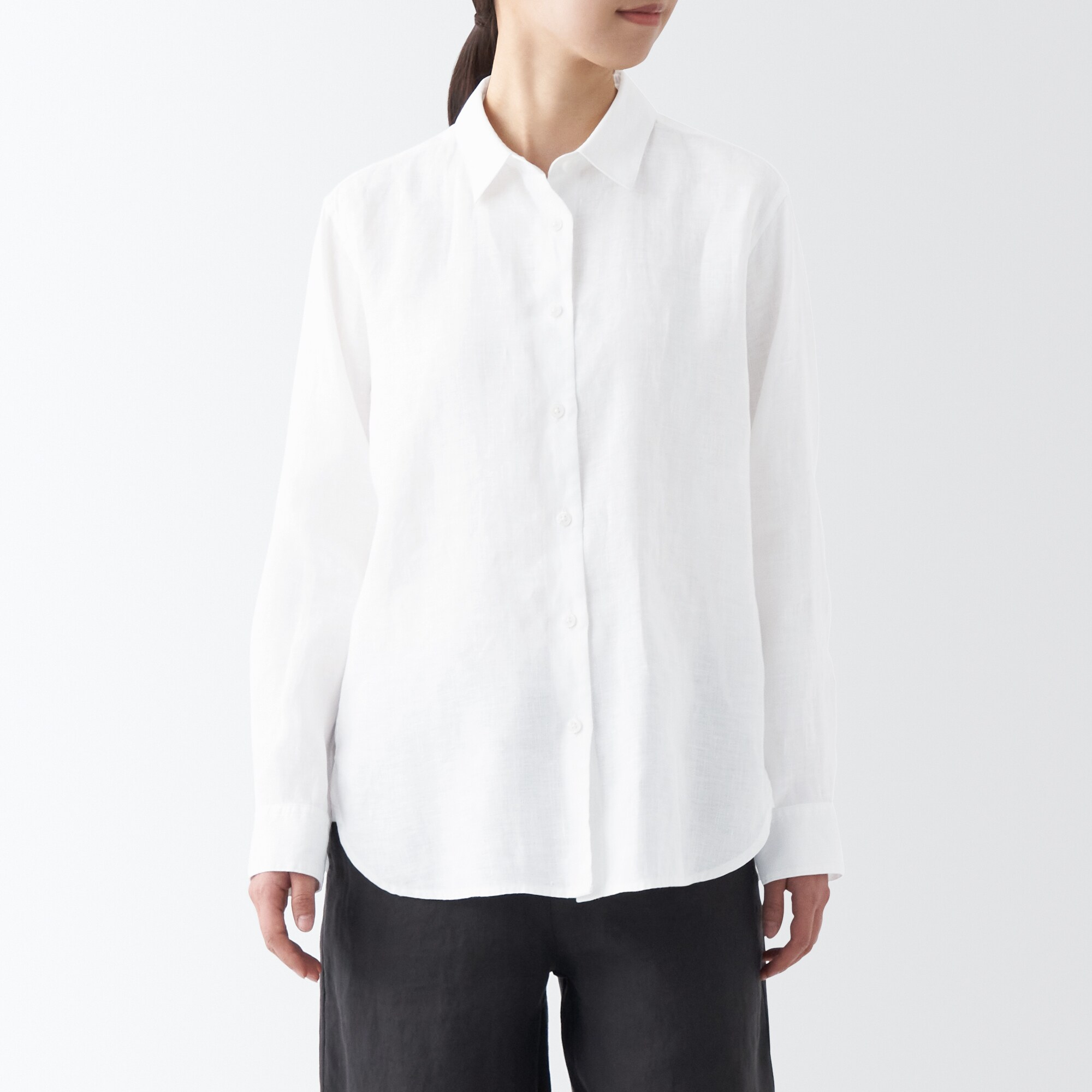 ヘンプ洗いざらしレギュラーカラー長袖シャツ