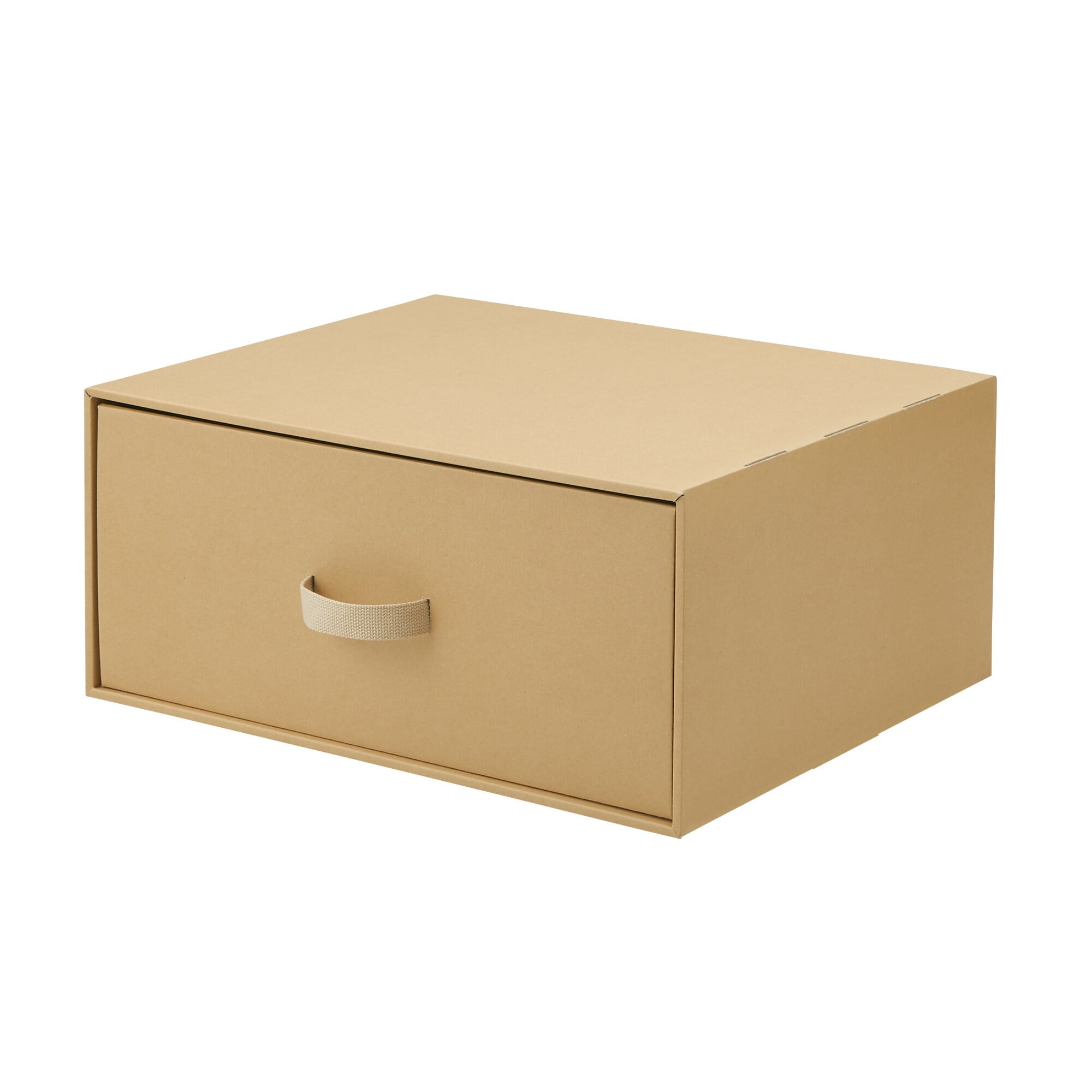 ダンボール衣装ケース　引出式　ベージュ　奥行４４ｃｍタイプ