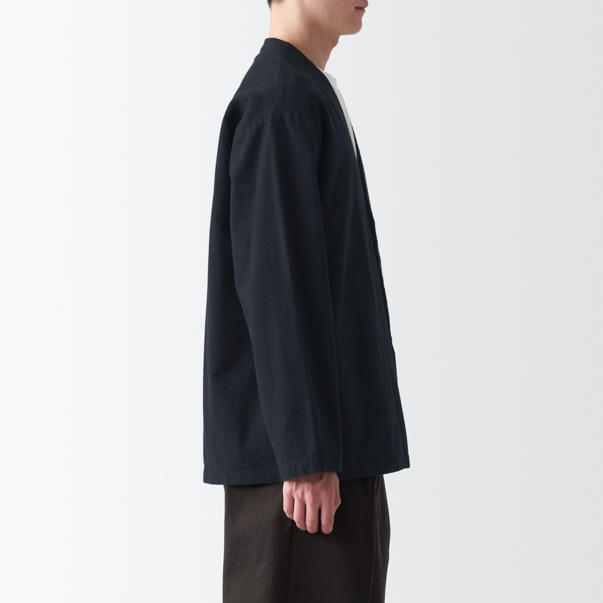 両面起毛フランネルカーディガン