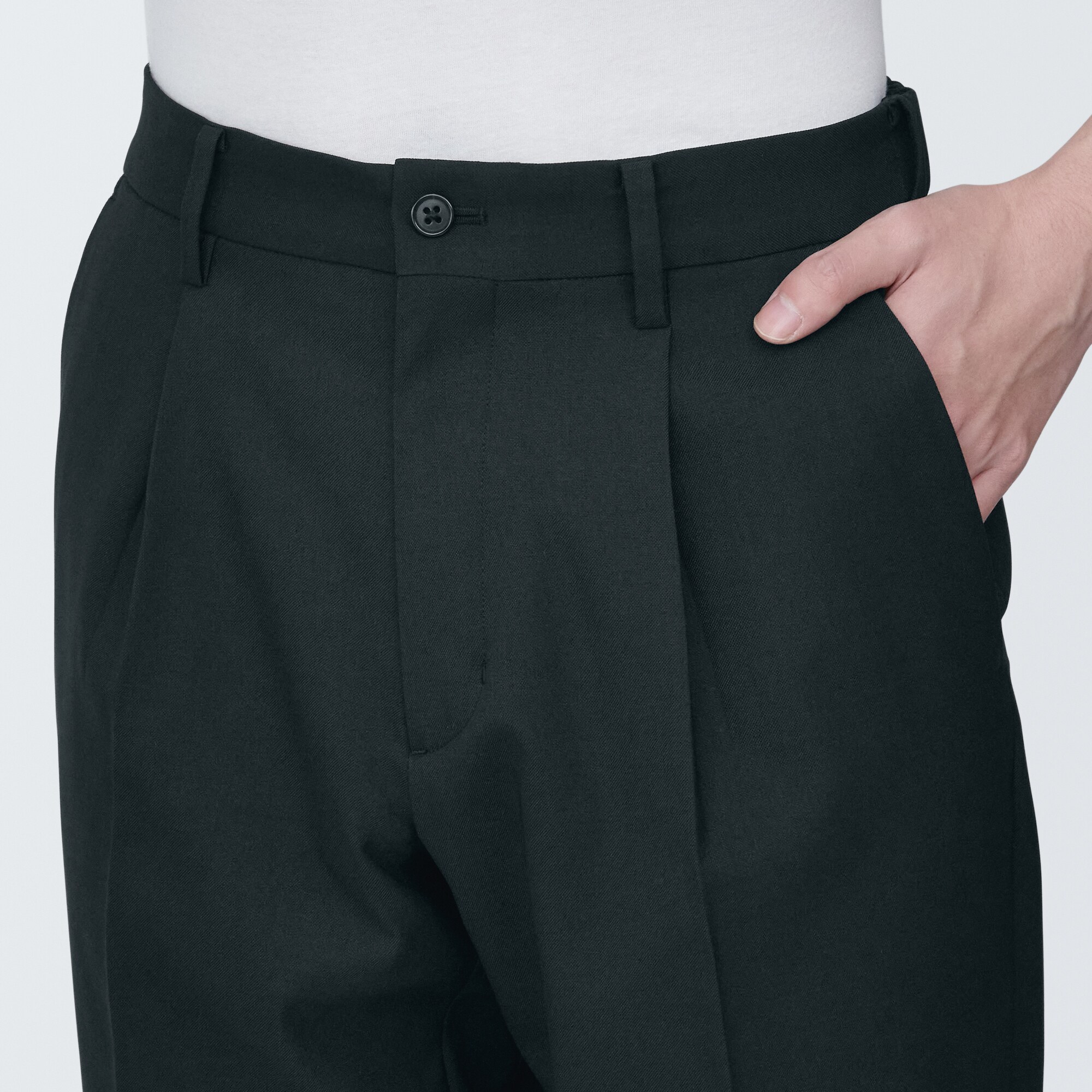 紳士　シワになりにくいストレッチワンタックパンツ