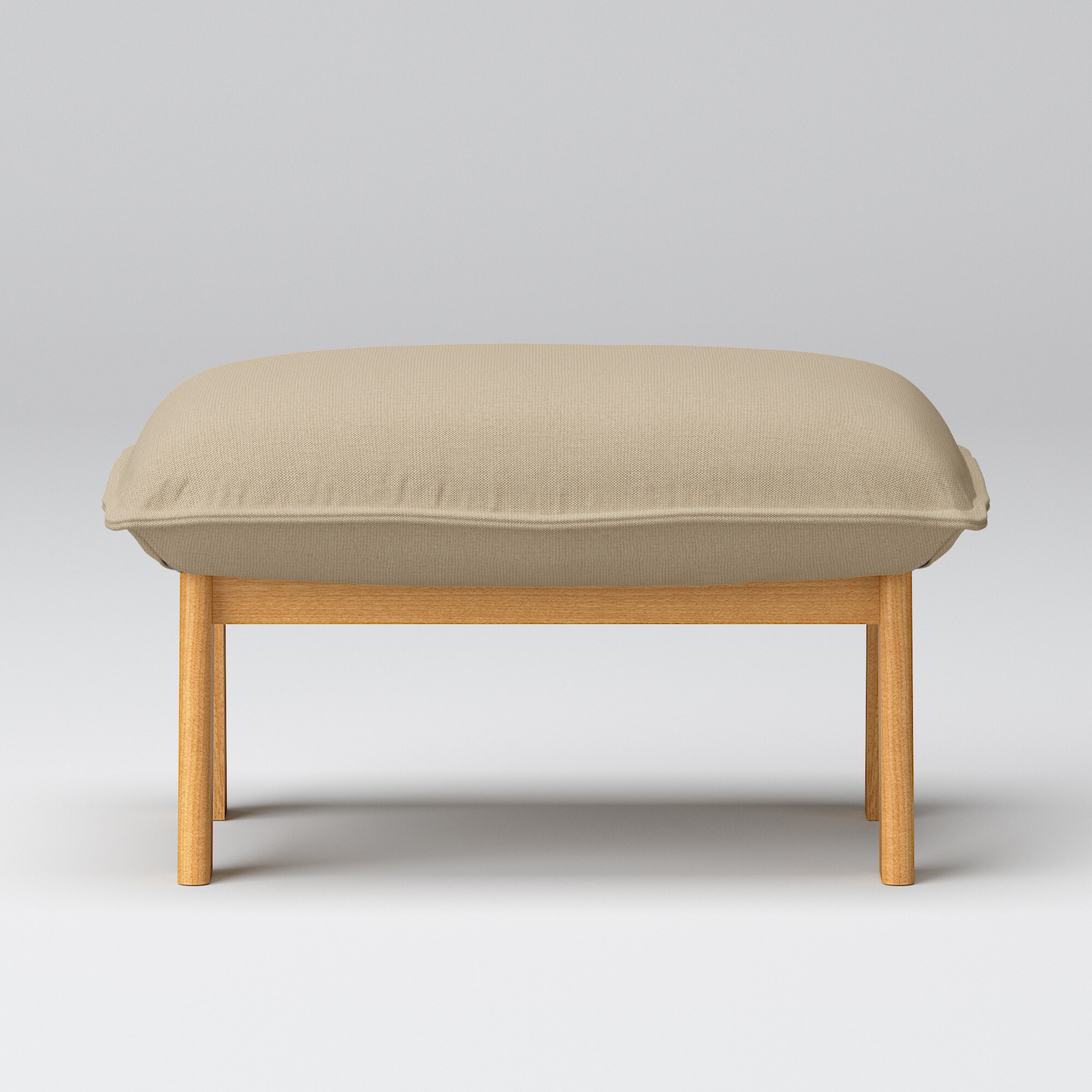 【カバー】綿麻バスケット織ハイバックリクライニングソファ・オットマン用カバー／ベージュ