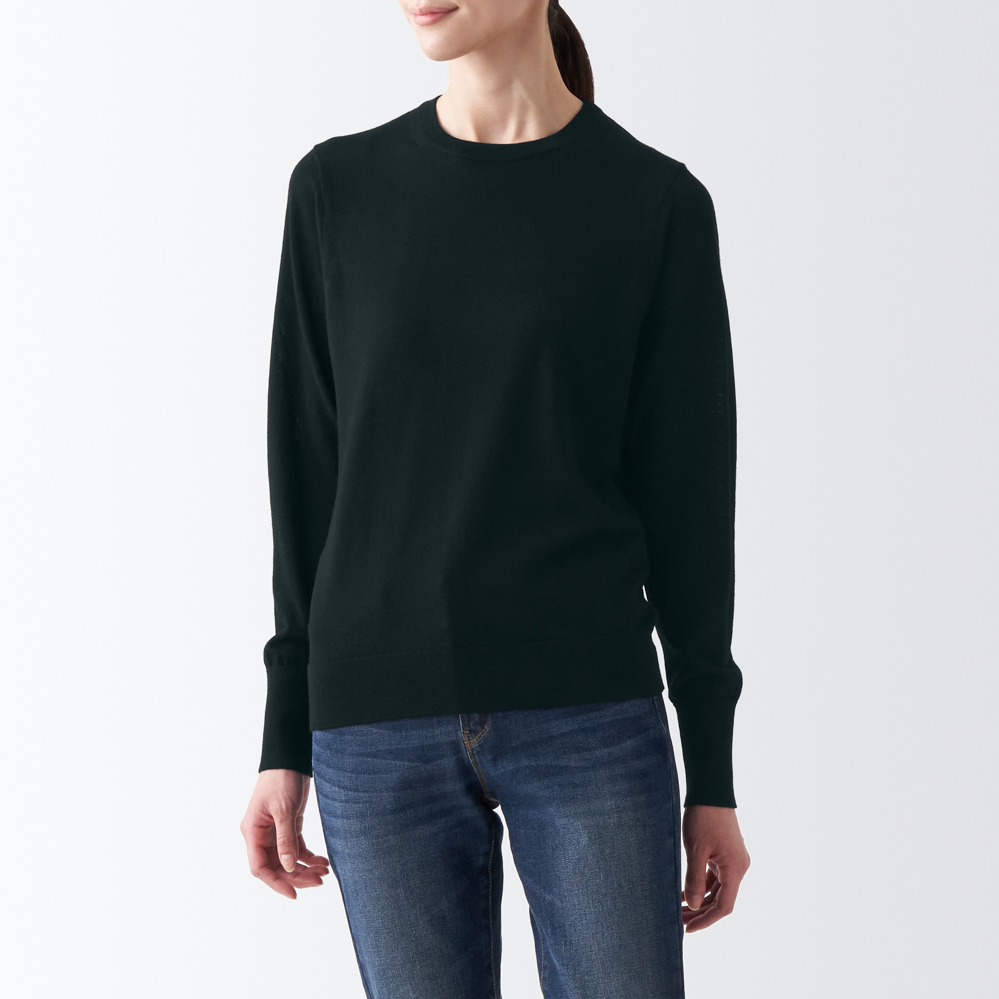 メリノウールクルーネックセーター