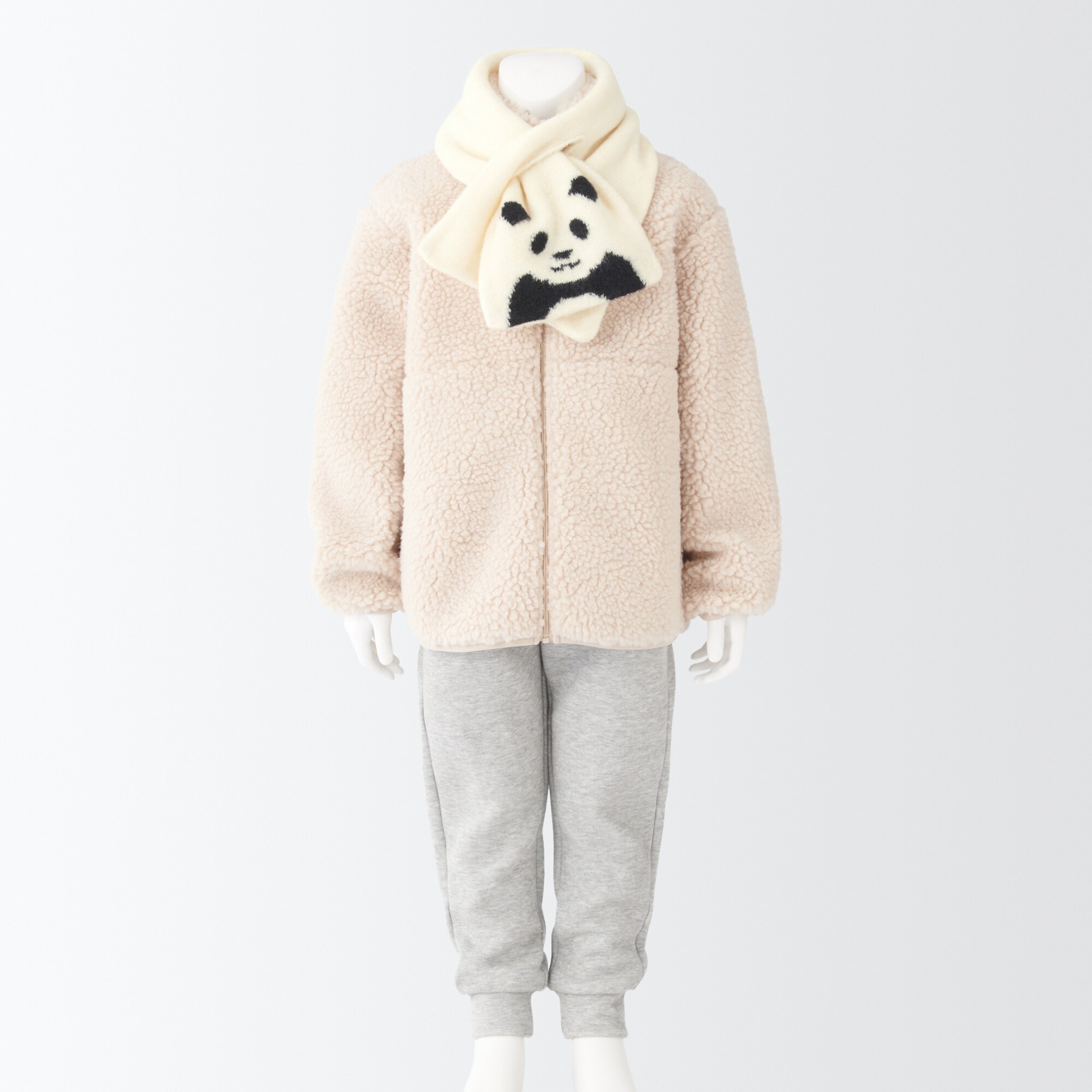 再生ポリエステル混　のびのび　動物マフラー（キッズ）