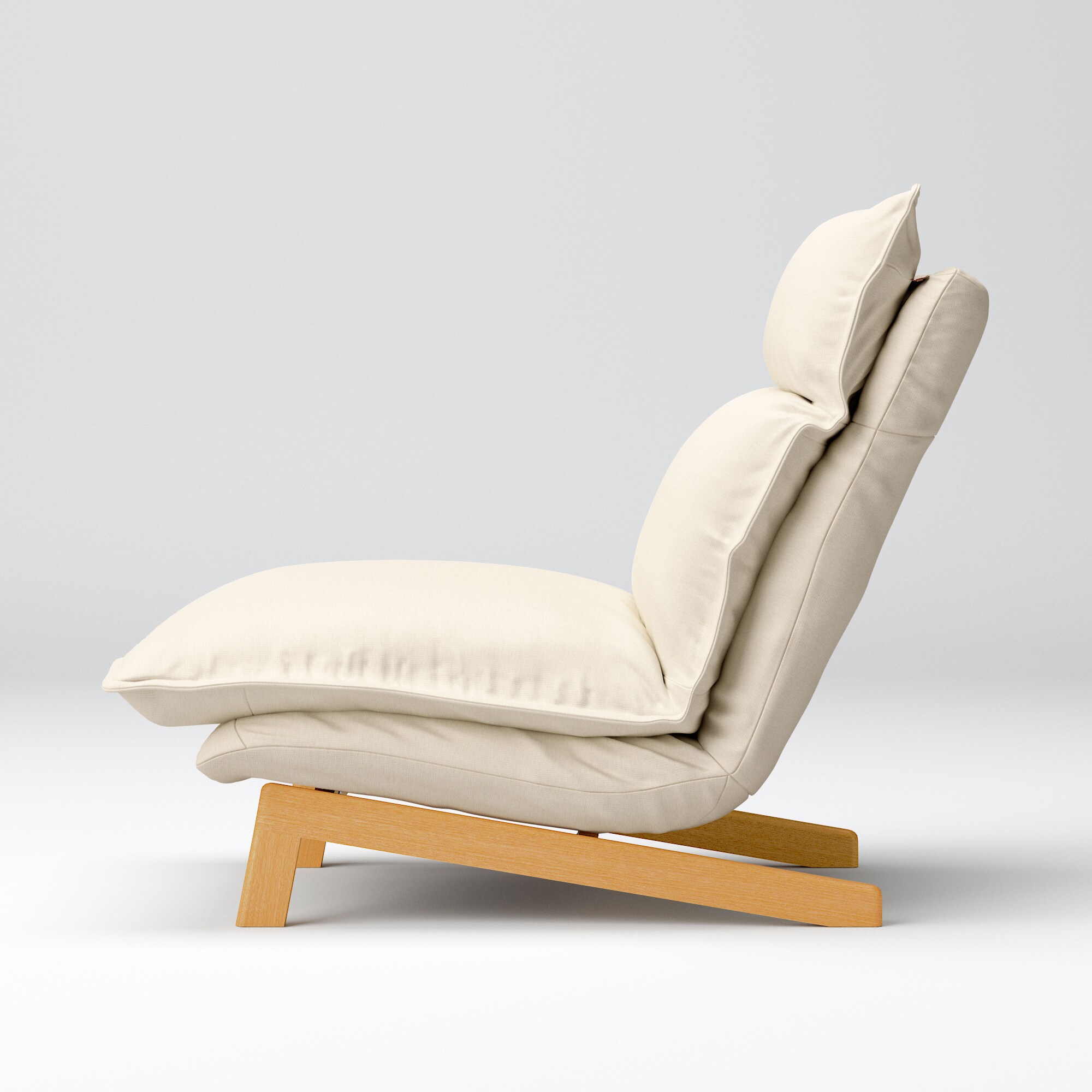 【カバー】綿麻バスケット織ハイバックリクライニングソファ・１シーター用カバー