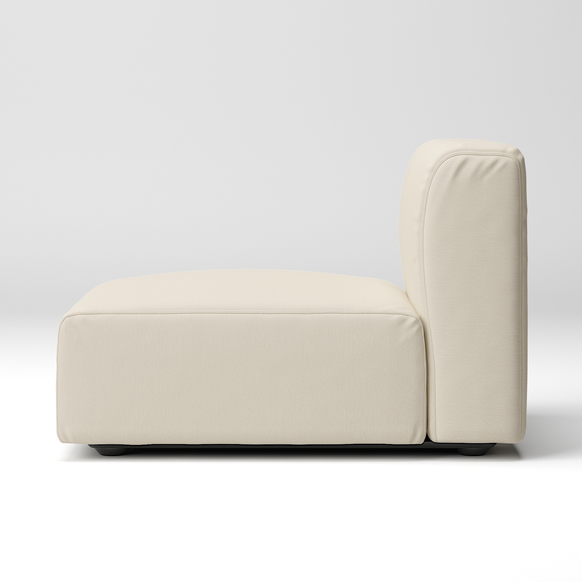 【カバー】洗いざらしの綿帆布ユニットソファアームレス・大・幅７７ｃｍ用カバー／生成