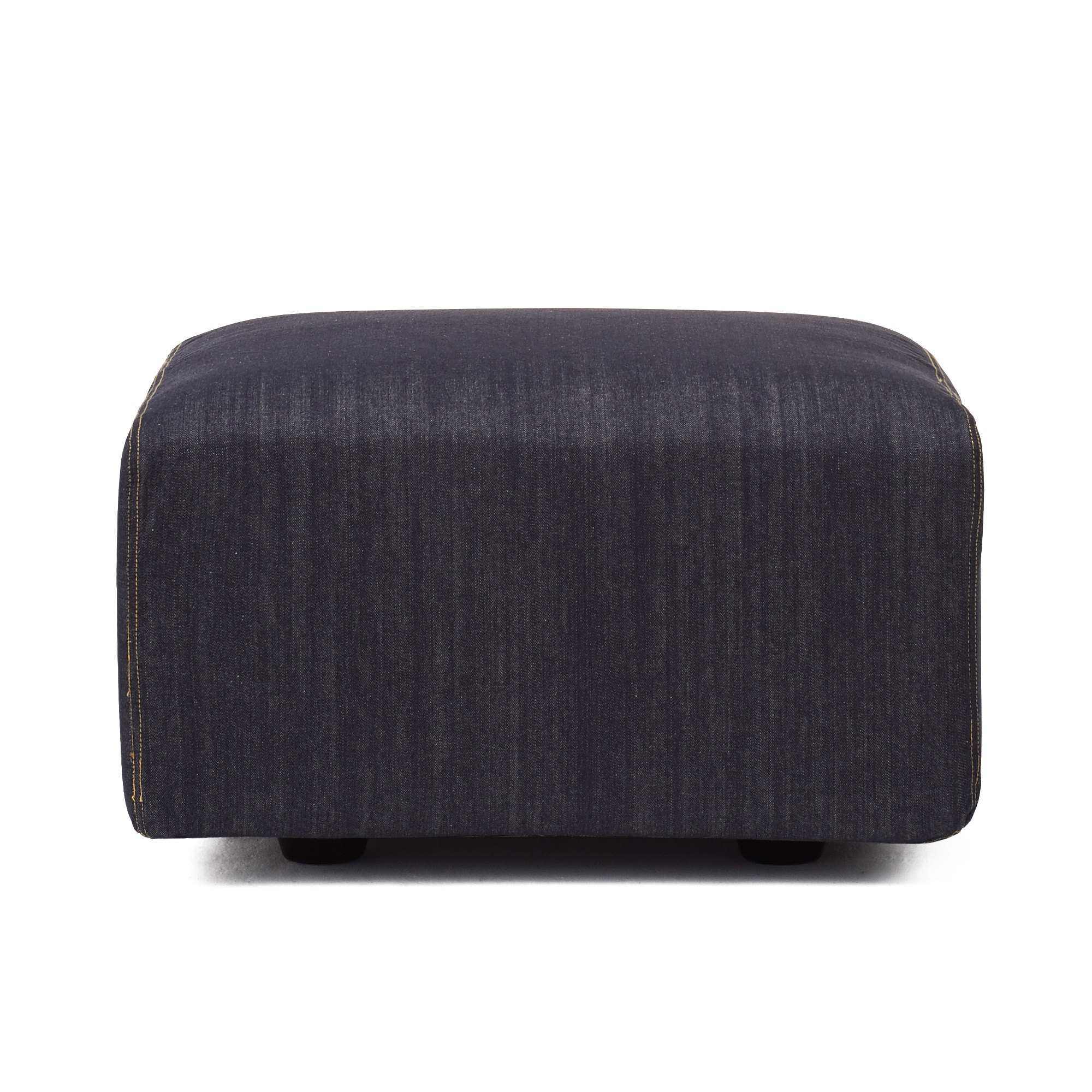 【カバー】綿デニムユニットソファオットマン小用カバー／ネイビー