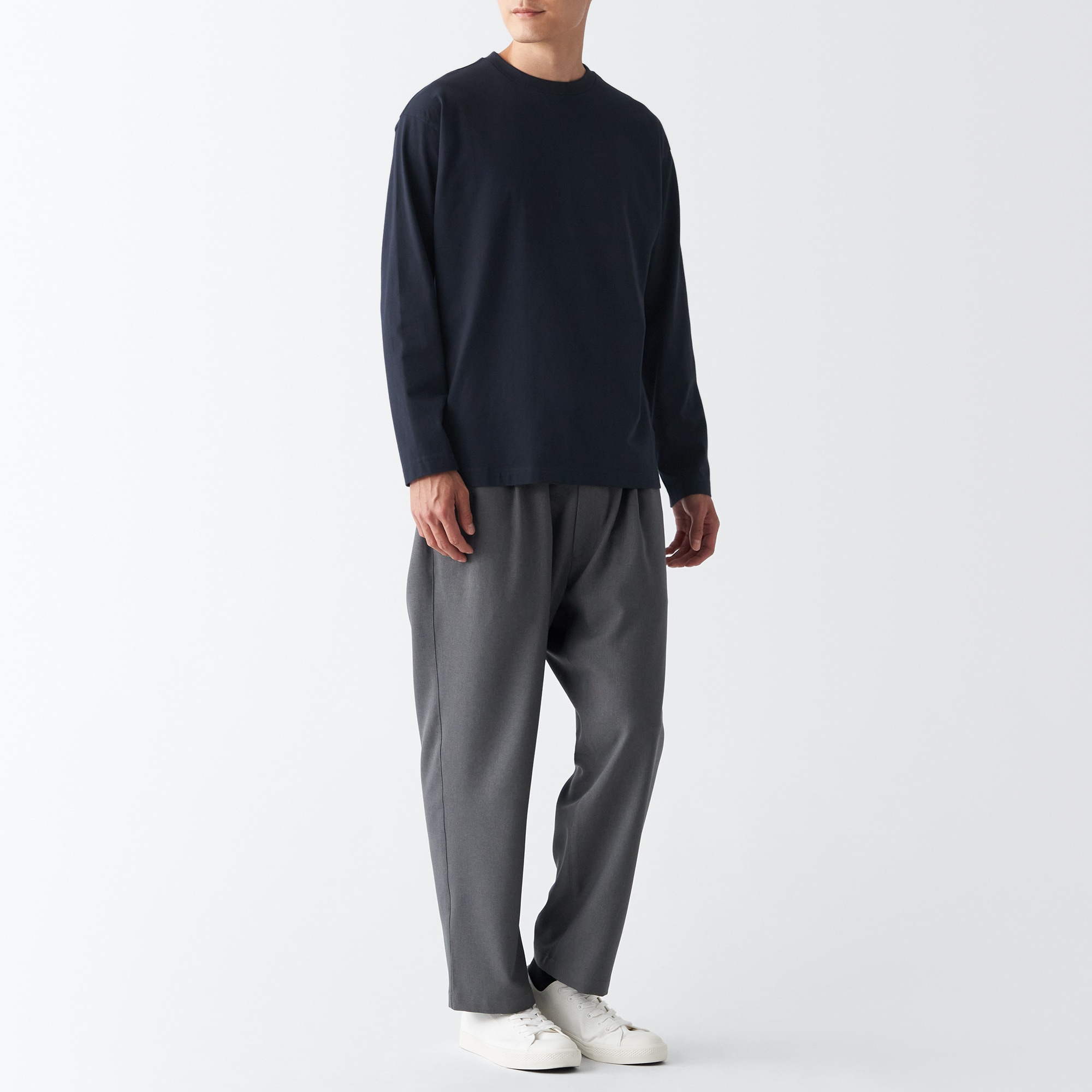 起毛クルーネック長袖Ｔシャツ