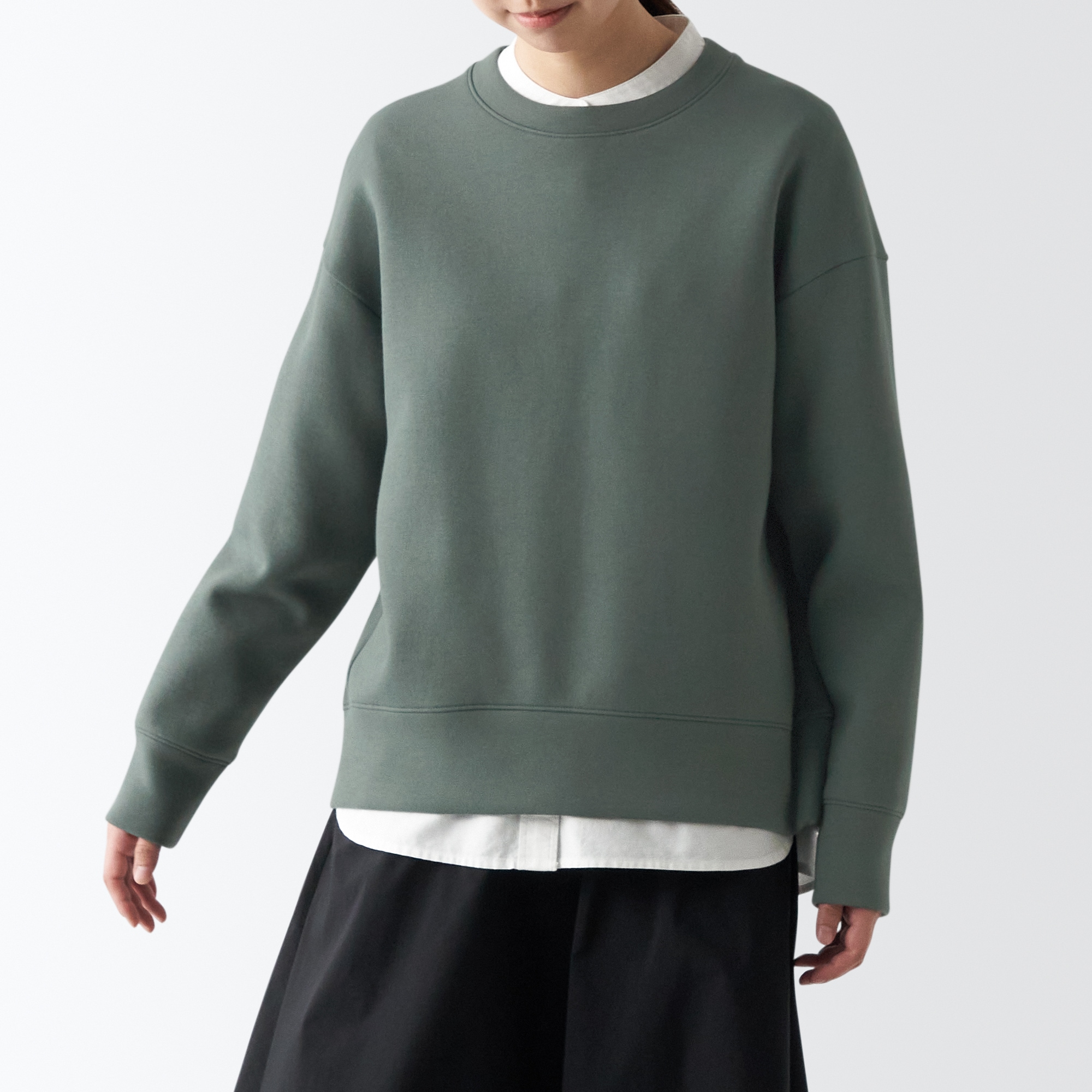 二重編みスウェットシャツ