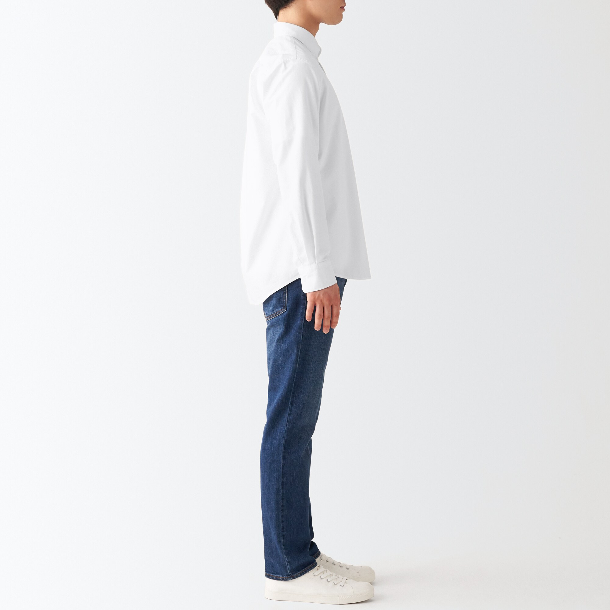 【旧仕様・ハンガーループあり】洗いざらしオックスボタンダウン長袖シャツ