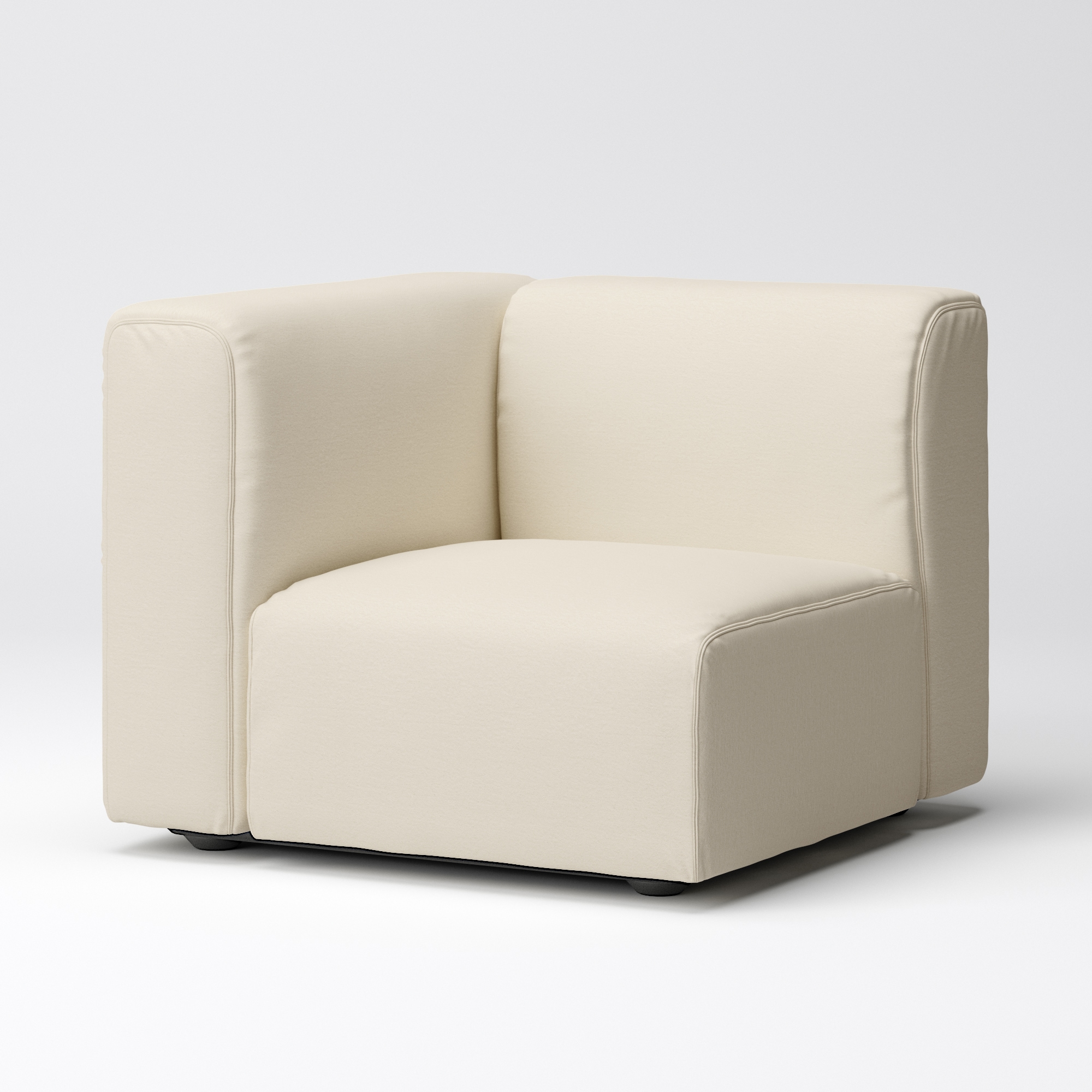 【カバー】洗いざらしの綿帆布ユニットソファアーム付・小用カバー／生成