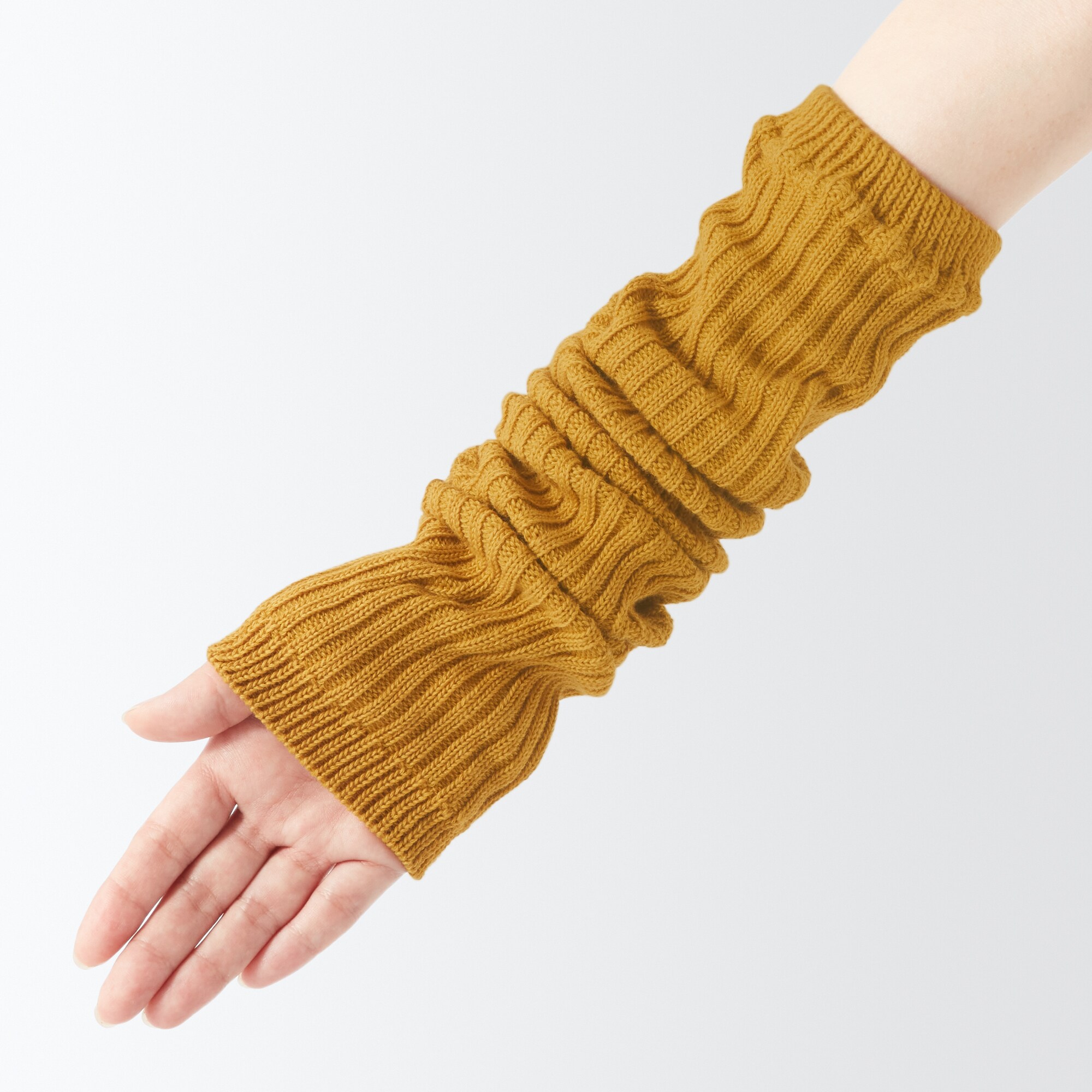 あったか綿　手にも使える　レッグウォーマー（ウール入り）