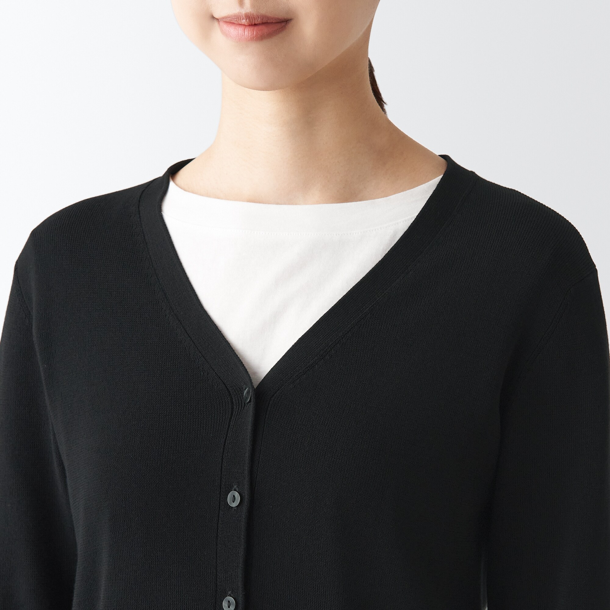 ＵＶカットリブ編みＶネックカーディガン