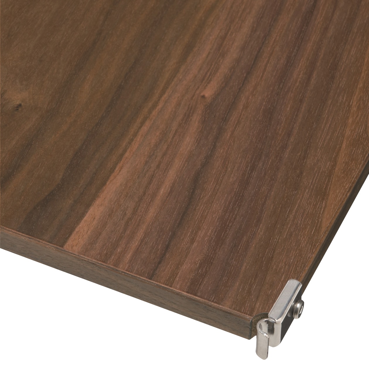 ステンレスユニットシェルフ・追加棚・ウォールナット材／幅４２ｃｍ～８４ｃｍタイプ用