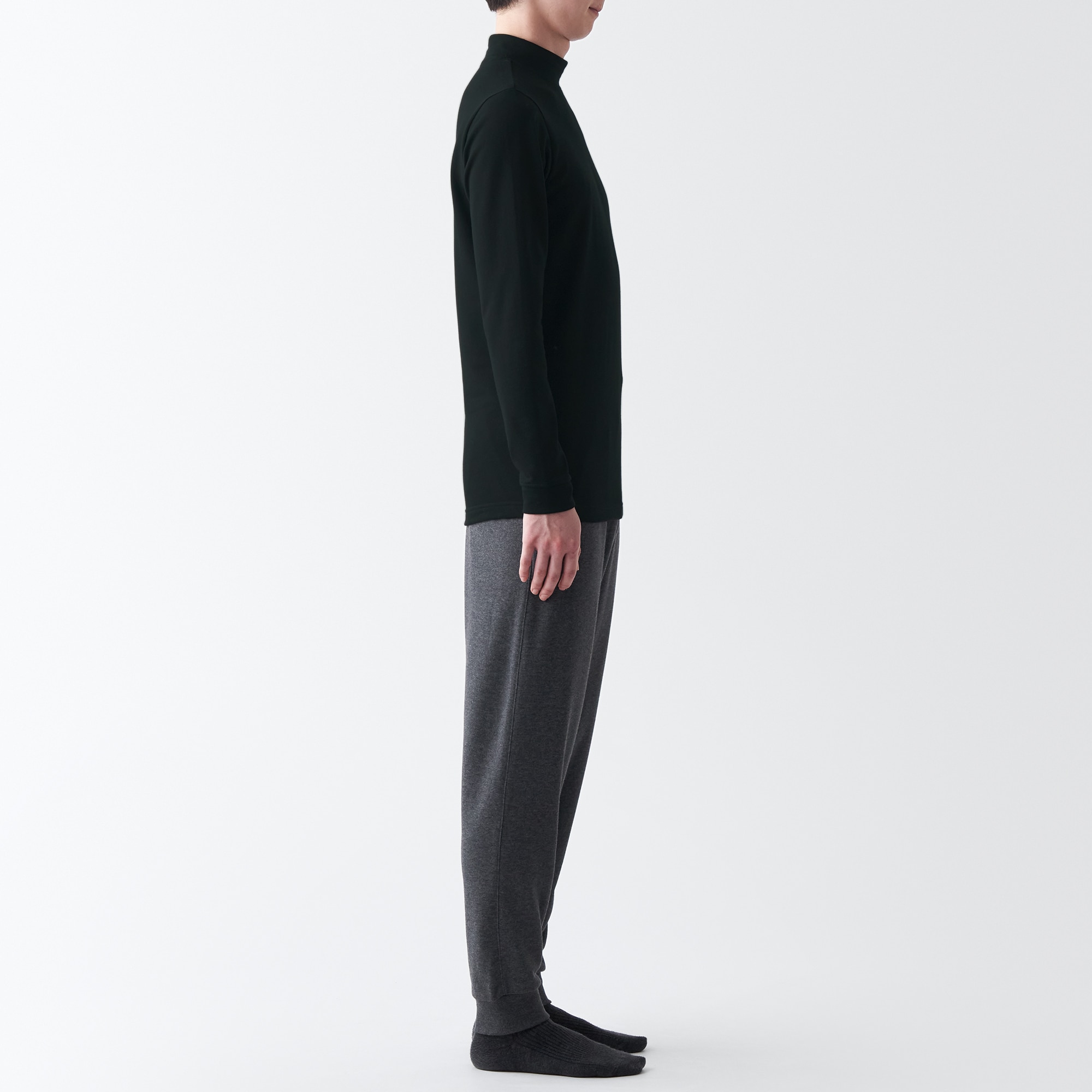 あったか綿　厚手　ハイネック長袖Ｔシャツ