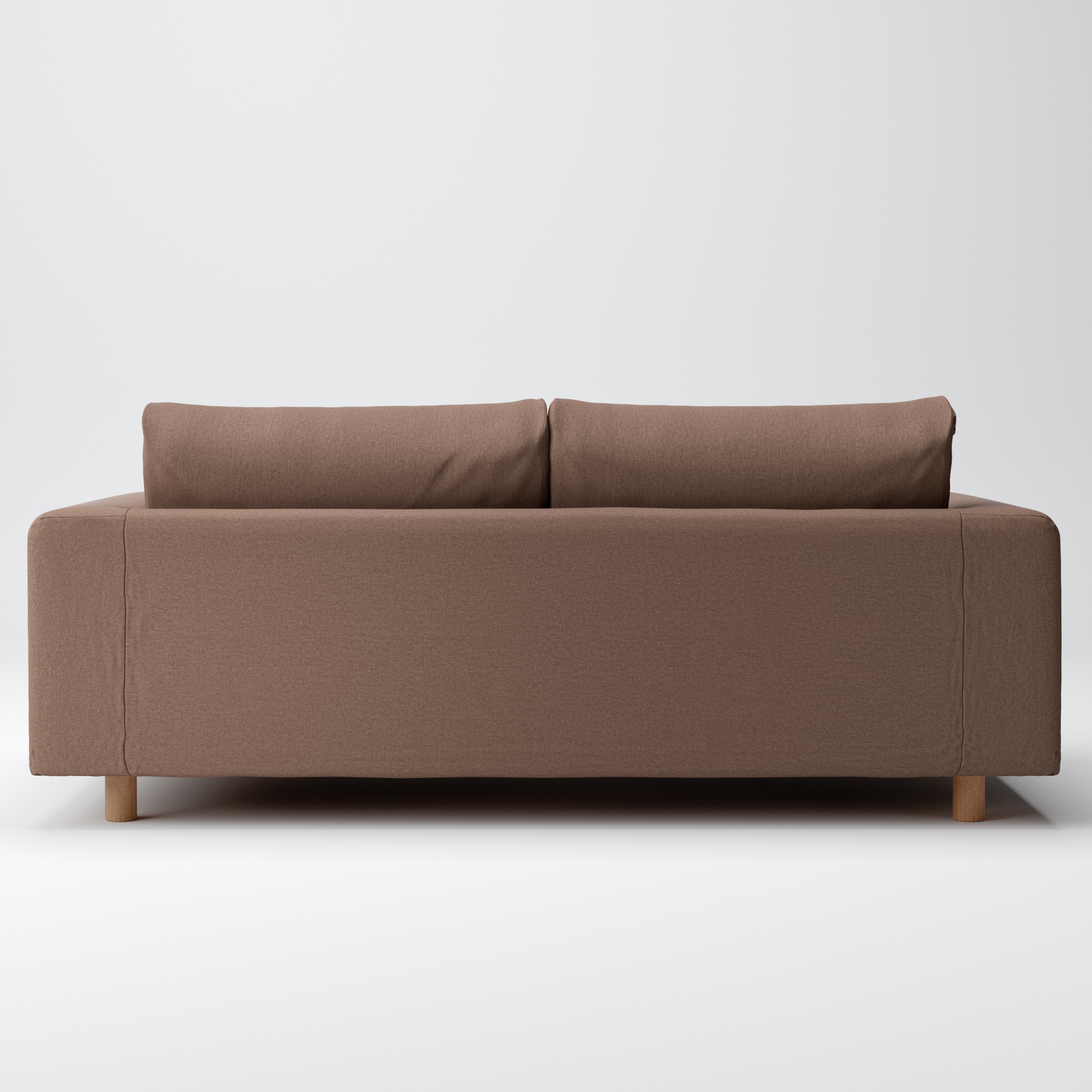 【カバー】麻綿平織ソファ本体・２．５シーター・フェザー・ポケットコイル用カバー／ブラウン