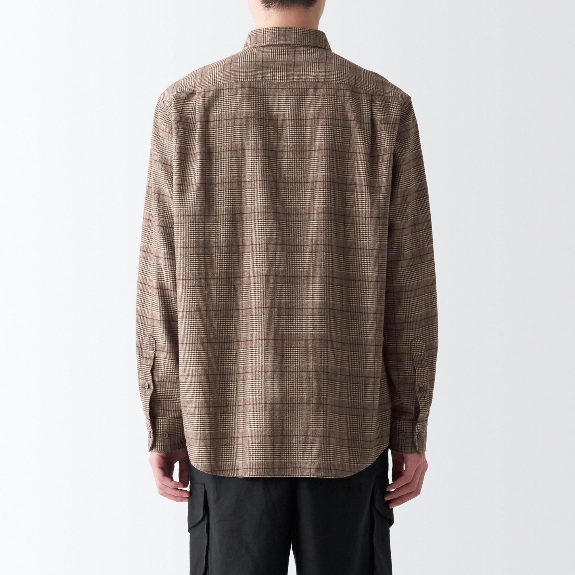 両面起毛フランネル長袖シャツ