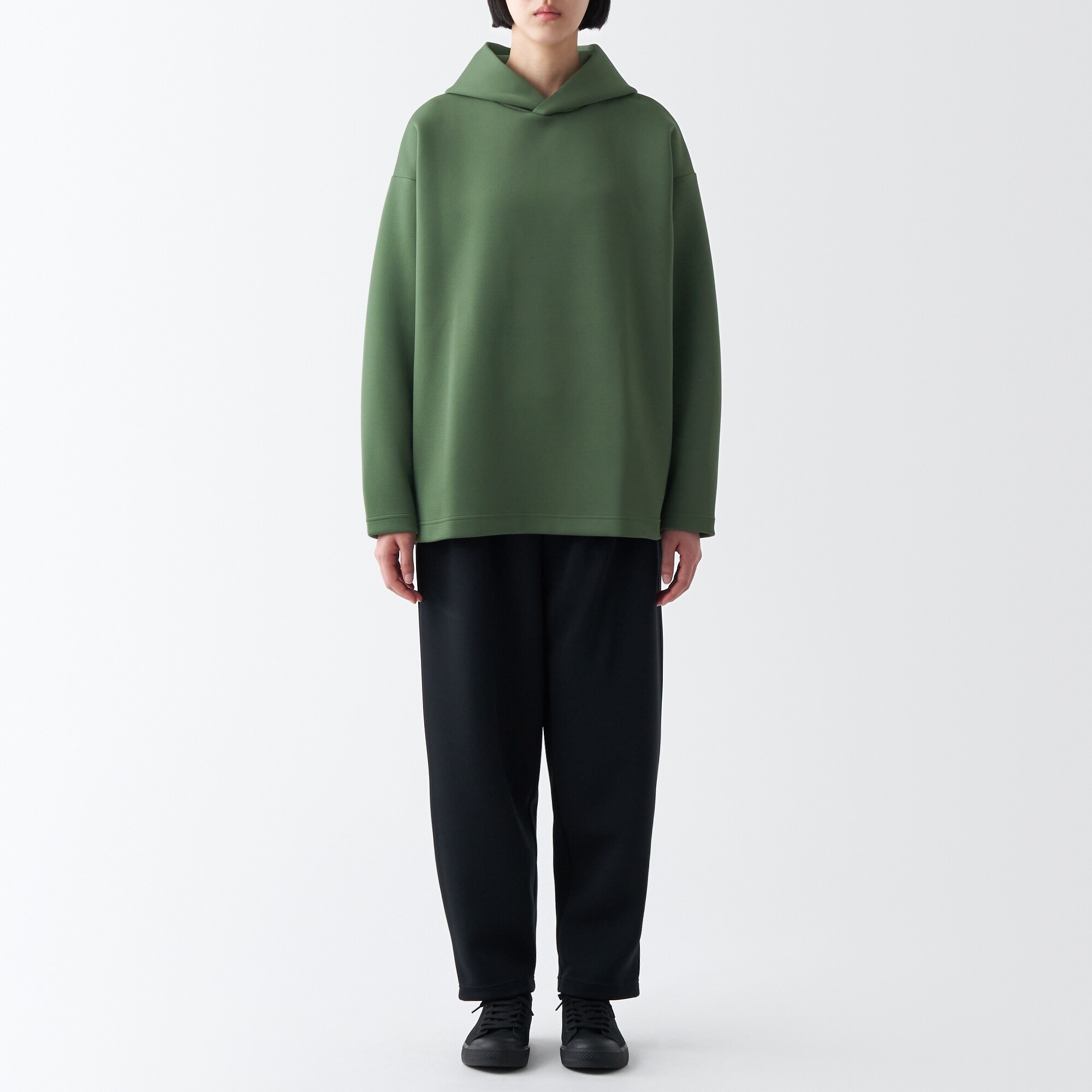 二重編みスウェットプルパーカー